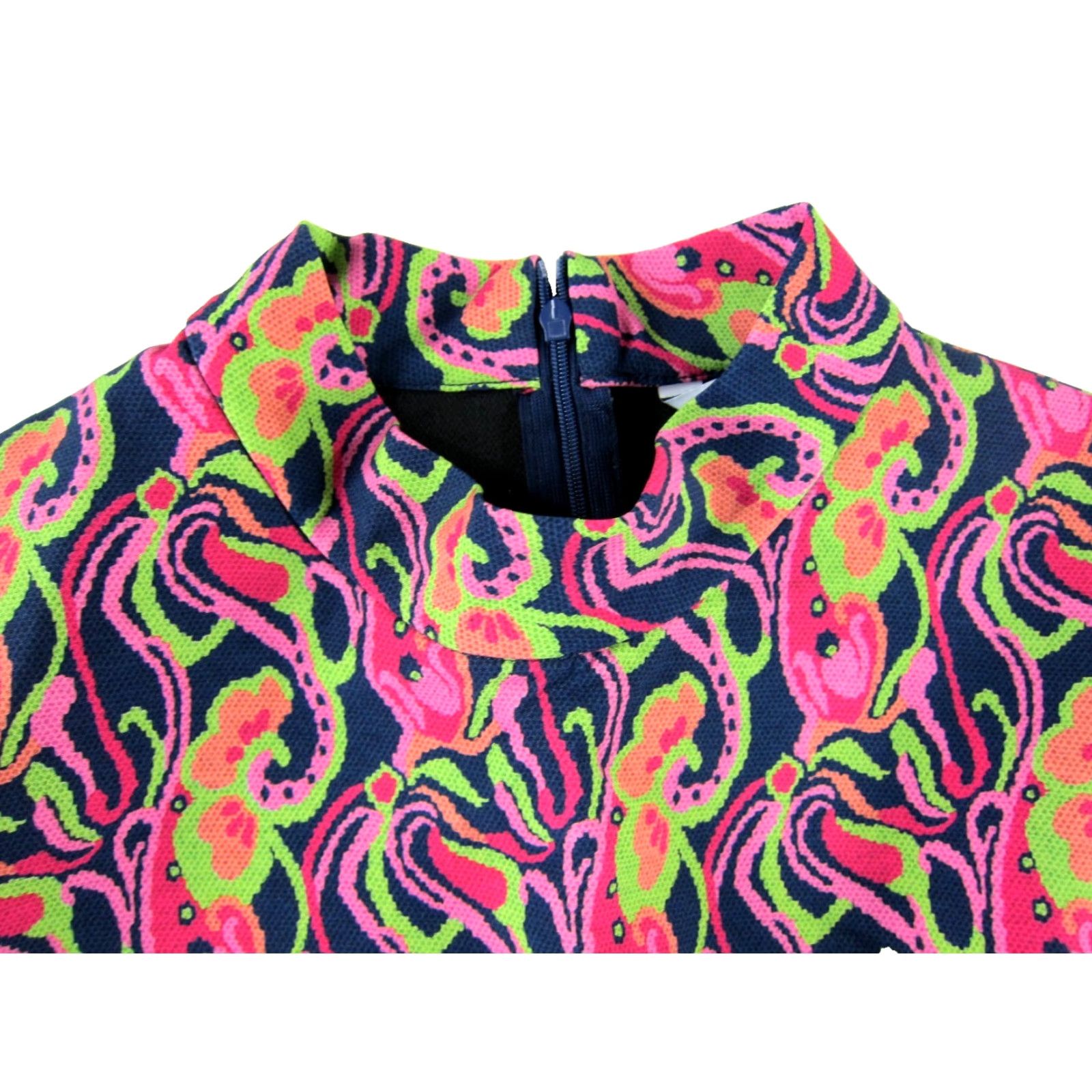 Zara ZARA Pink Floral High Neck Short Sleeve Tunic Dress Large Mini Shift Dress Floral Pattern ZARA Women Wide Sleeves N/A Size 36" / US 14 / IT 50 - 4 Thumbnail