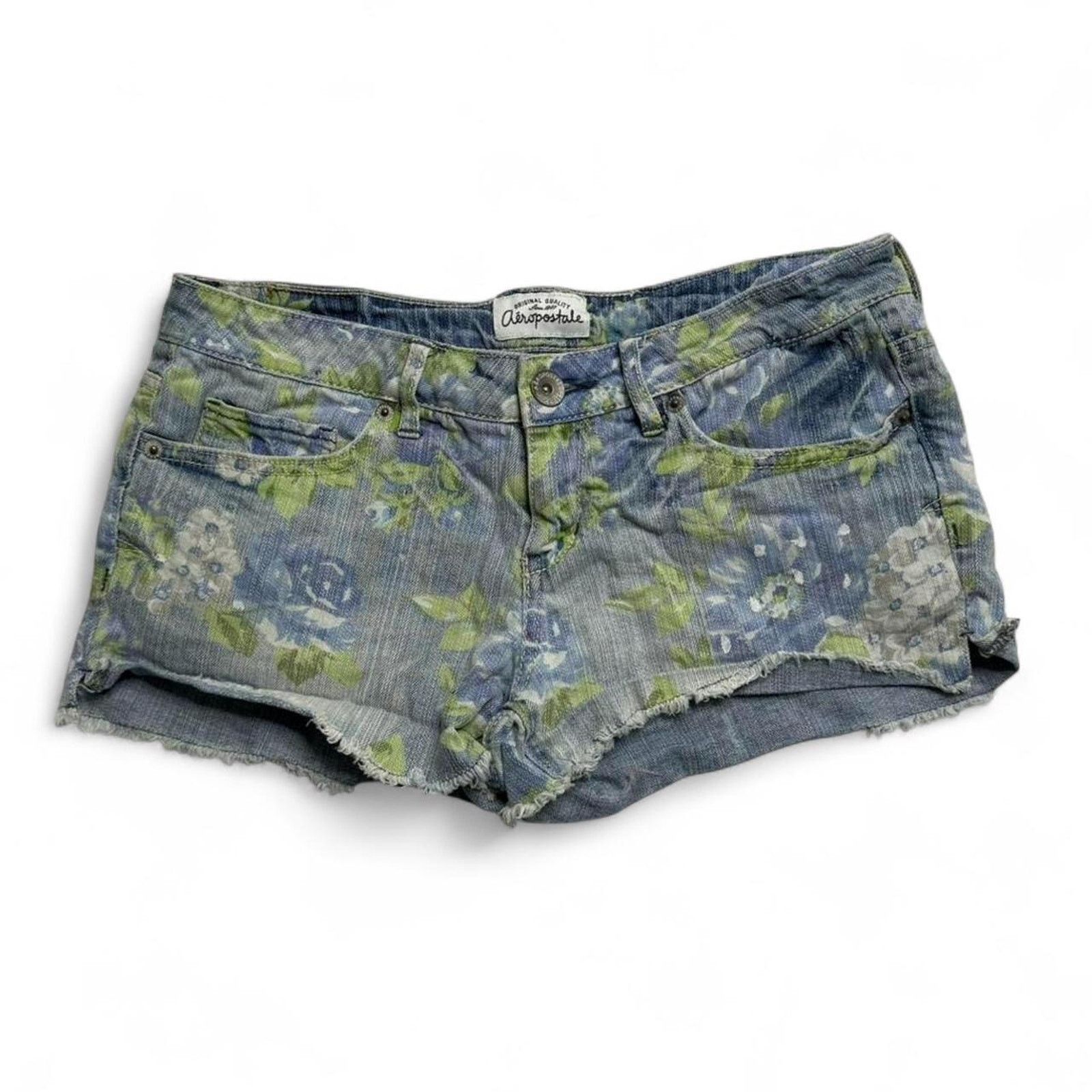 Aeropostale Aeropostale Low Rise Patterned Micro Denim Shorts size 5/6 Size 28" / US 6 / IT 42 - 1 Thumbnail