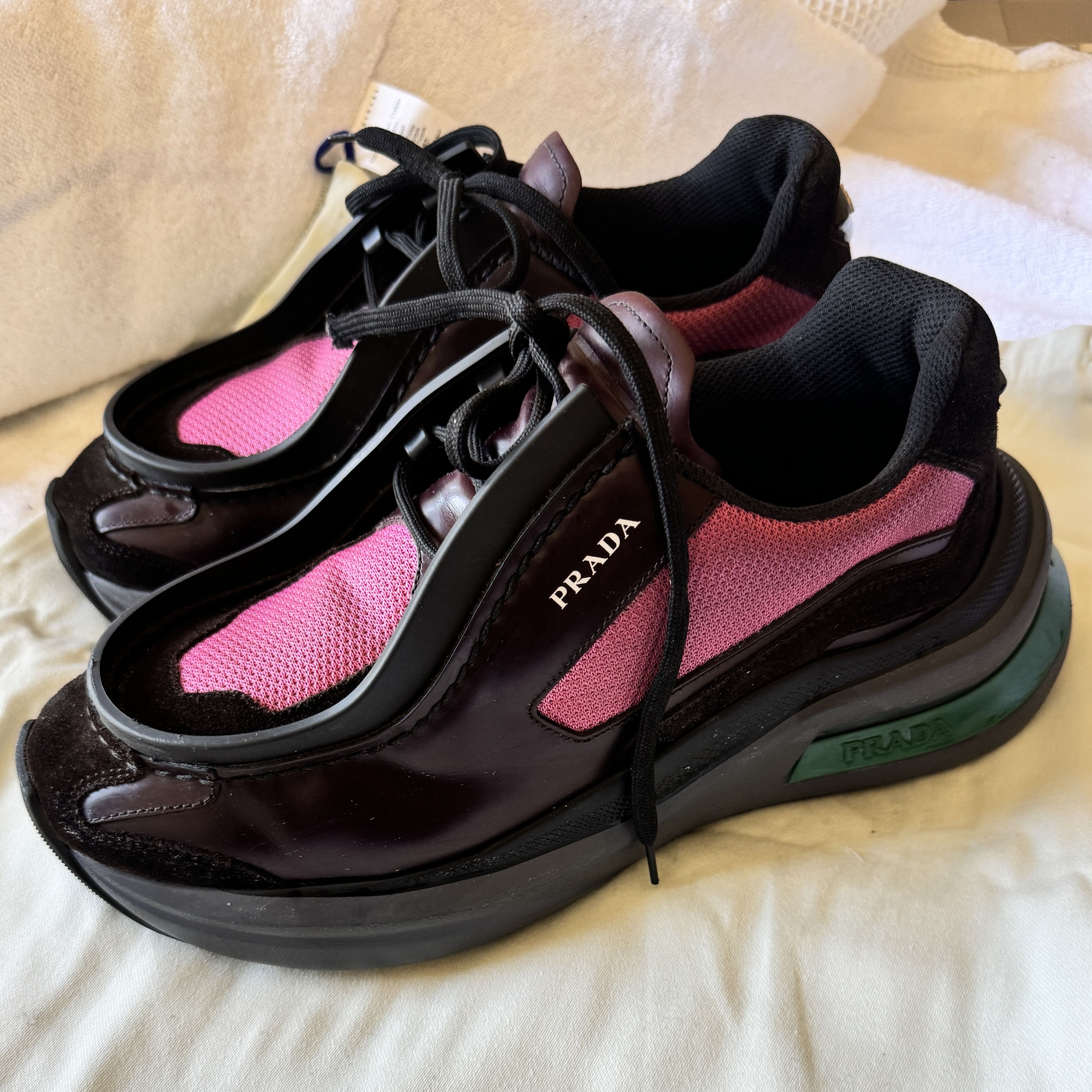 Prada PRADA Systeme Brushed Leather Sneakers very limited Size US 8 / EU 41 - 1 Thumbnail