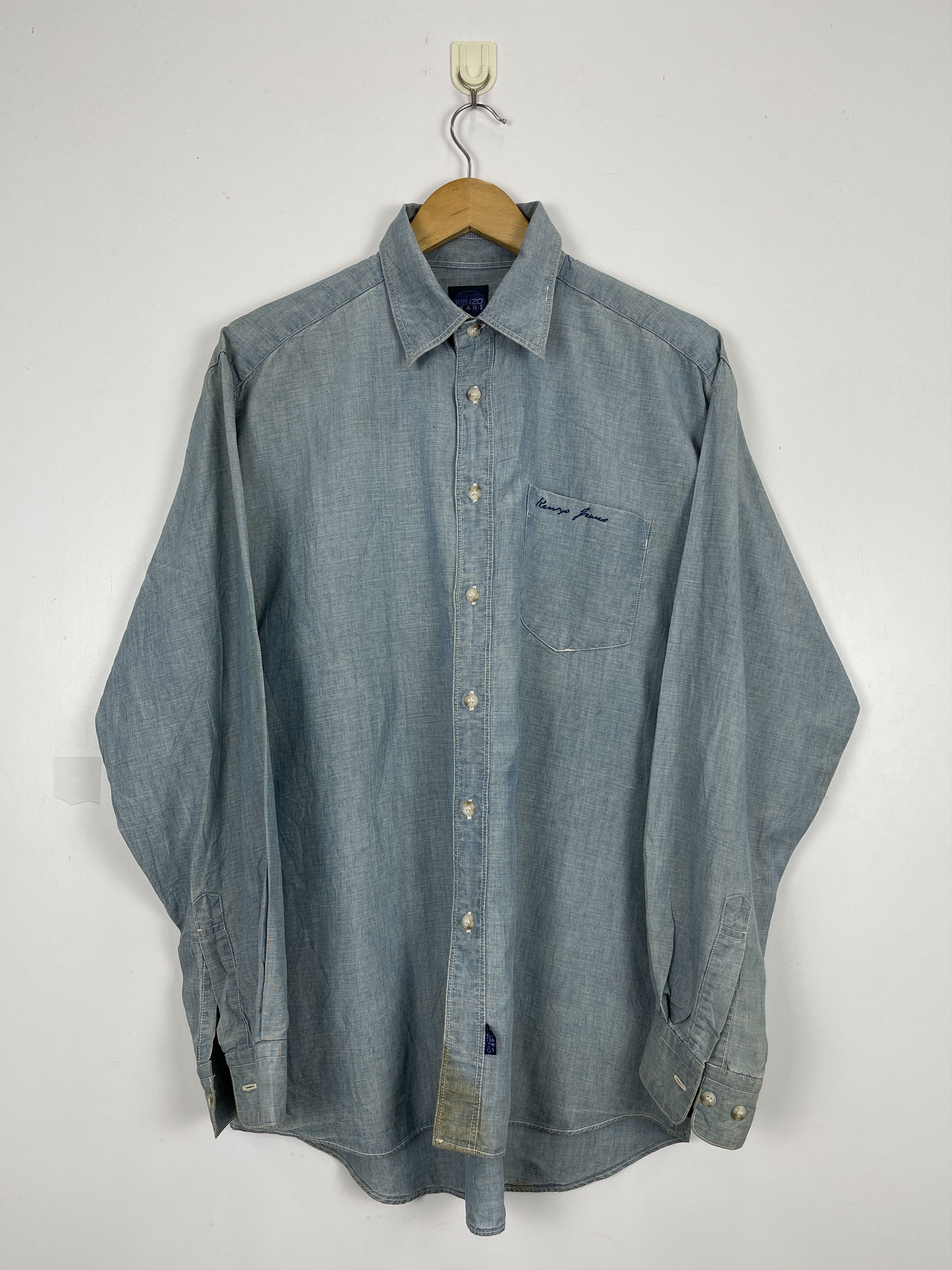 Kenzo × Vintage Vintage Kenzo Jeans Single Pocket Denim Shirt TA0408 Size US M / EU 48-50 / 2 - 1 Thumbnail
