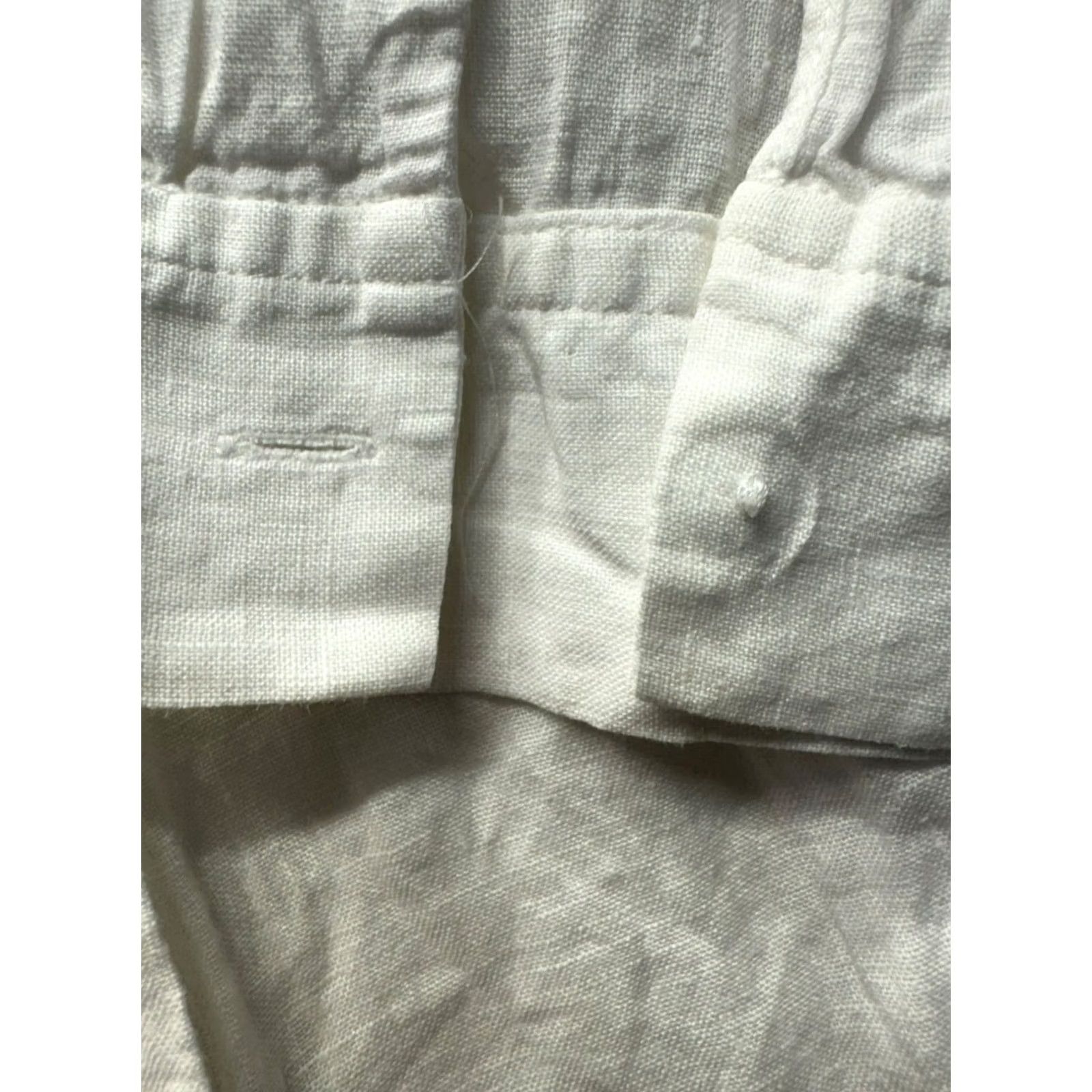 Eileen Fisher Eileen Fisher Button-Up Women's XS White Linen Down 29 in Pit to Pit Pockets - Casual, Pre-Owned Good Womens XSmall Size XS / US 0-2 / IT 36-38 - 4 Thumbnail