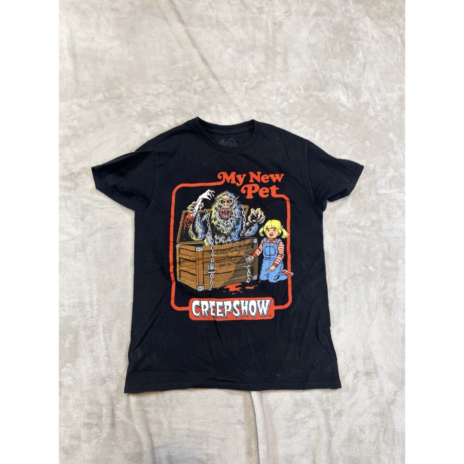 RHODE Steven Rhodes "My New Pet Creepshow" Graphic T-Shirt Short Sleeve Size S Mens Black Cotton Logo Shirt Size US S / EU 44-46 / 1 - 2 Thumbnail