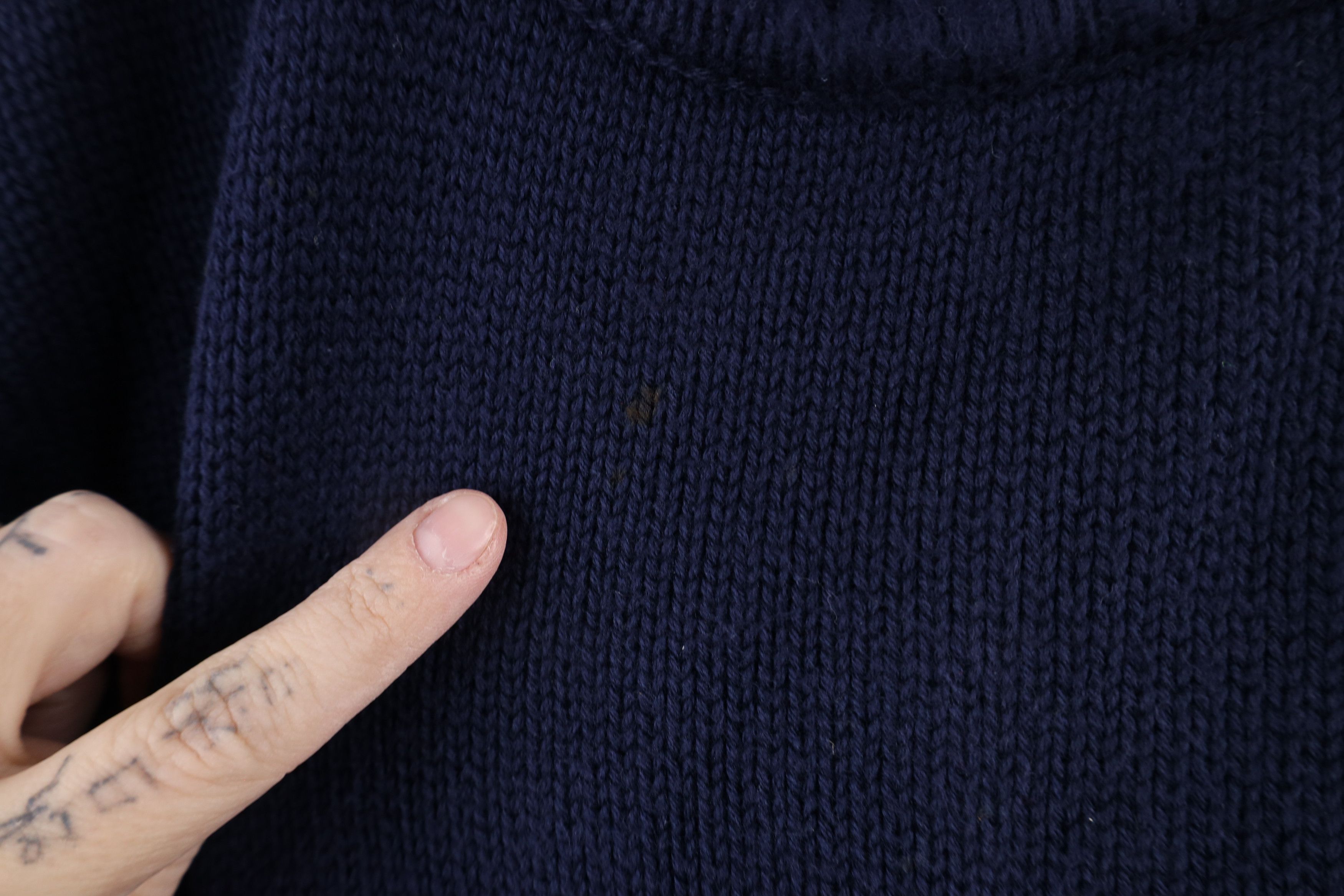 Lands' End × Vintage Vintage 90s Lands End Blank Cotton Knit Sweater Blue USA Size US XL / EU 56 / 4 - 4 Thumbnail