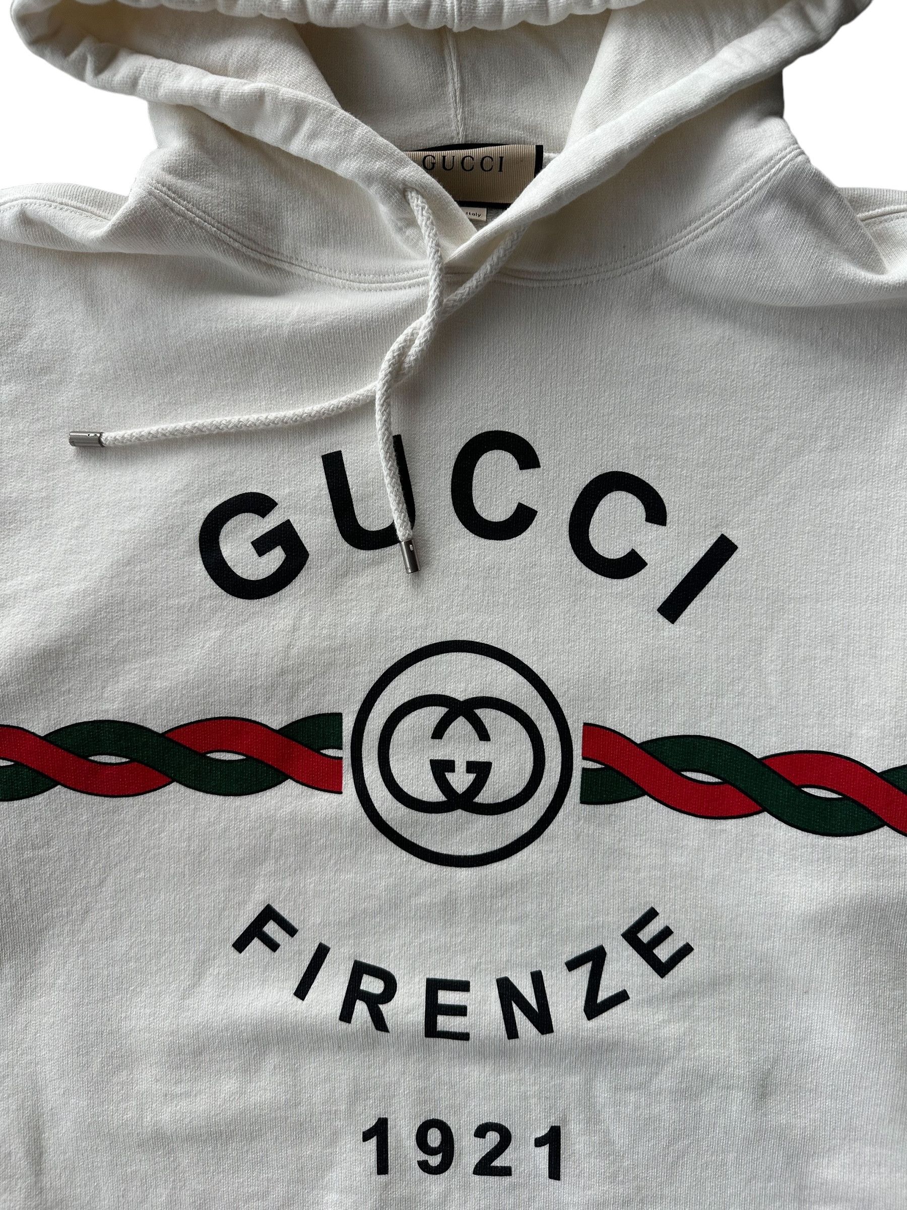 Gucci Gucci White Firenze Logo Hoodie Size US L / EU 52-54 / 3 - 3 Thumbnail