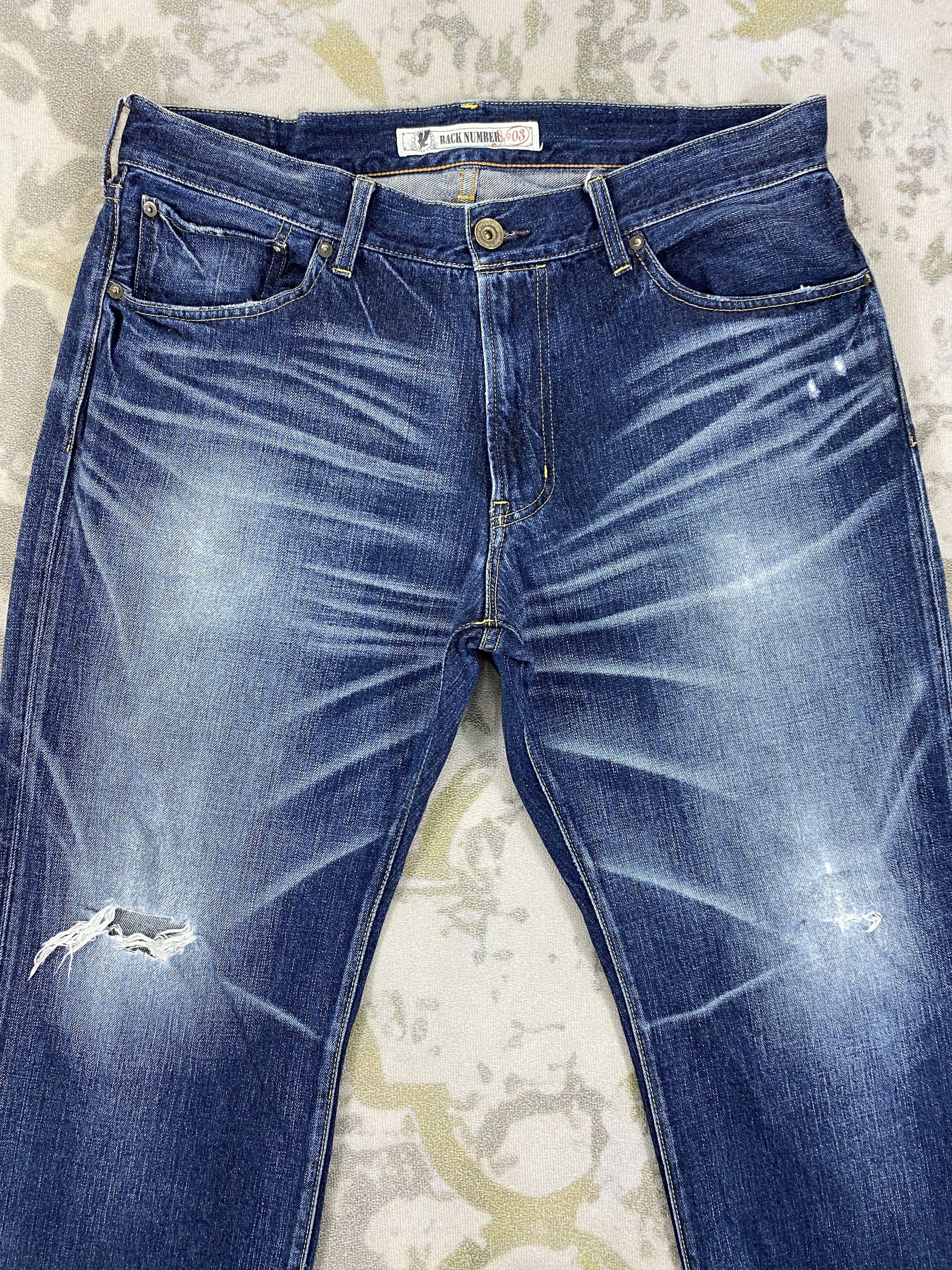 Japanese Brand Blue Vintage Back Number Jeans 36x30 Denim- JN3547 Size US 36 / EU 52 - 3 Thumbnail