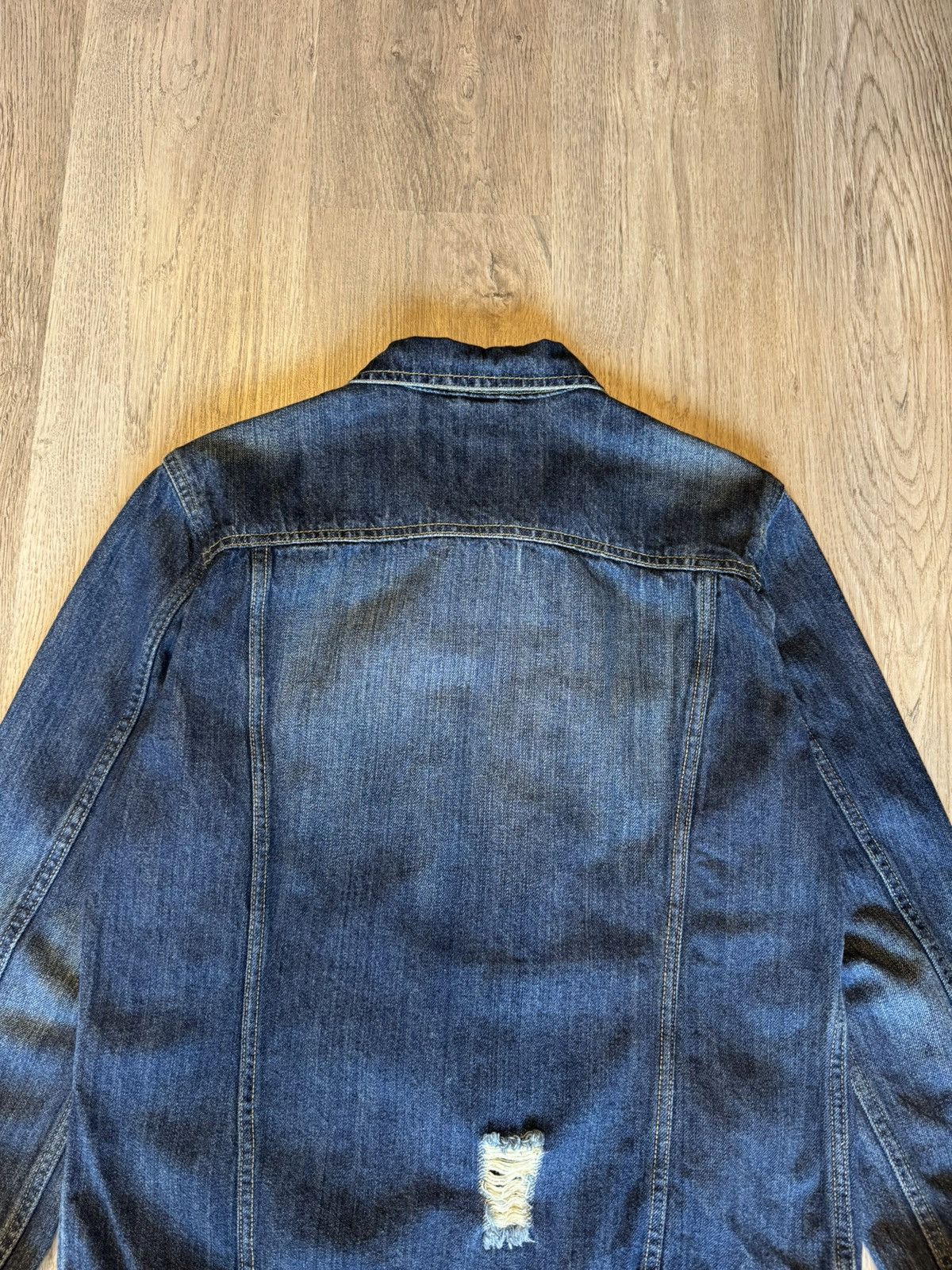 Japanese Brand DISTRESSED DENIM JACKET BY SPINALH LIKE LGB STYLE Size US L / EU 52-54 / 3 - 7 Thumbnail