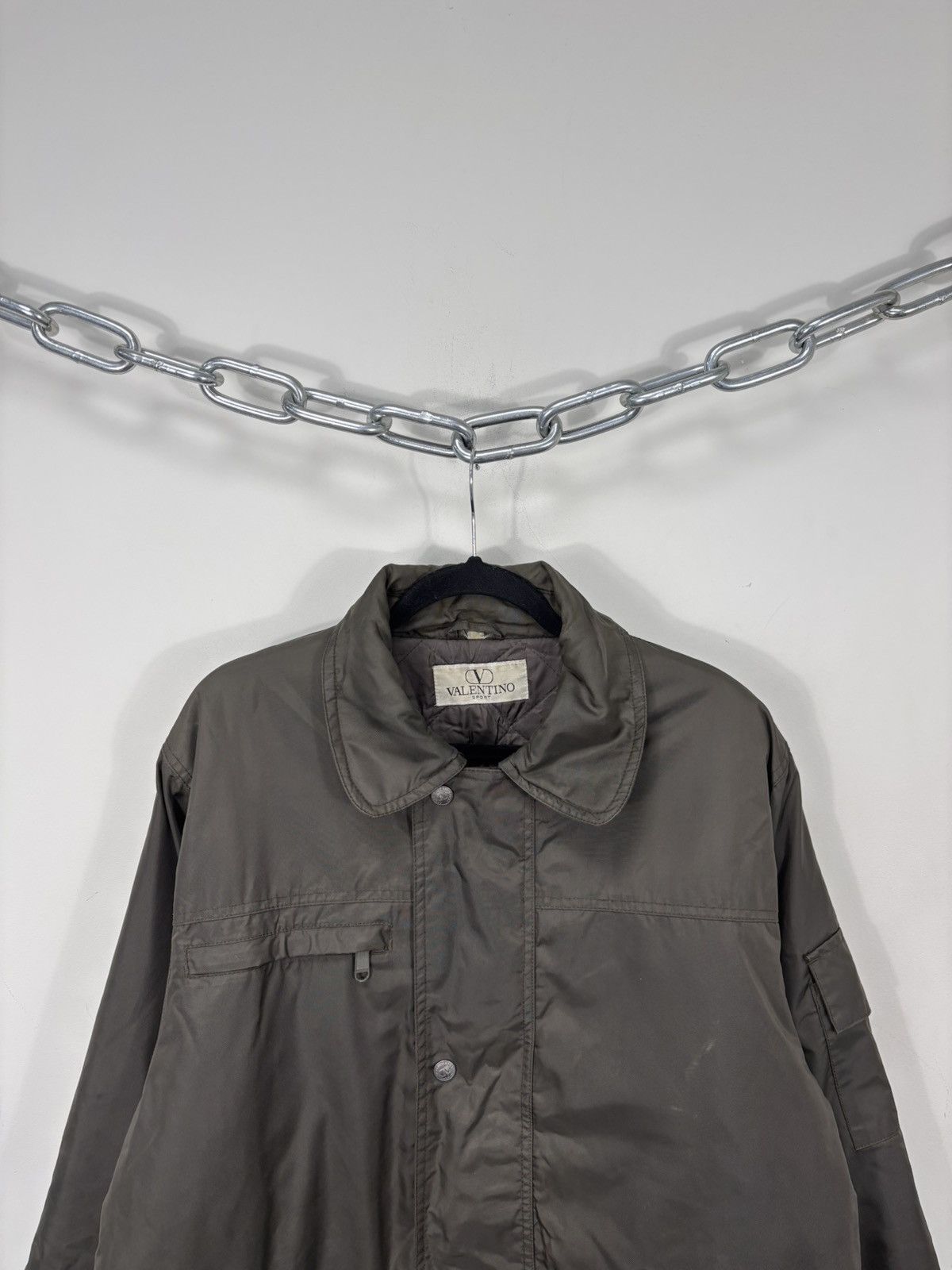 Valentino Vintage 1990s Valentino Sport Men’s Khaki Padded Jacket Coat Size US L / EU 52-54 / 3 - 4 Thumbnail