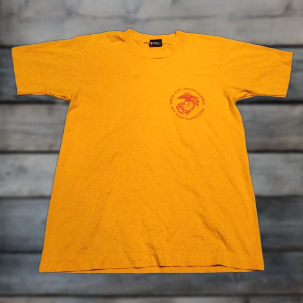 Vintage Vintage Yes Wisconsin Marines Single Stitch Tee Shirt Screen Stars USA Made Funny Size M Size US M / EU 48-50 / 2 - 1 Thumbnail