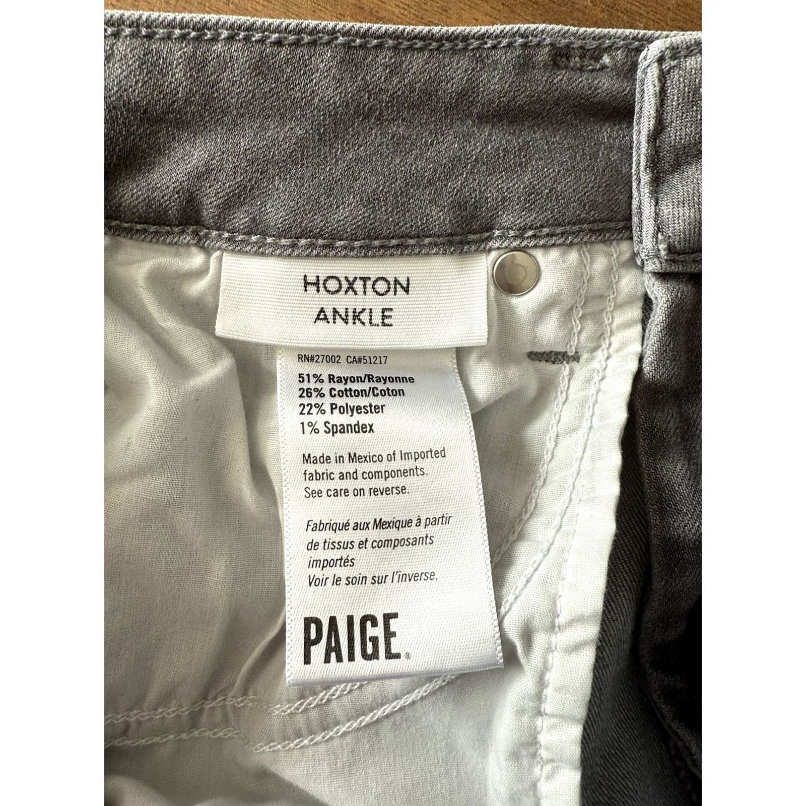 Paige Paige Jeans Ankle Gray Womens Size 25 Slim Denim Cotton Blend 5-Pocket Rise Mid 27in Inseam Stretch Button Zip Logo Bohemian City Preppy Band Size 42" / US 20 - 5 Thumbnail