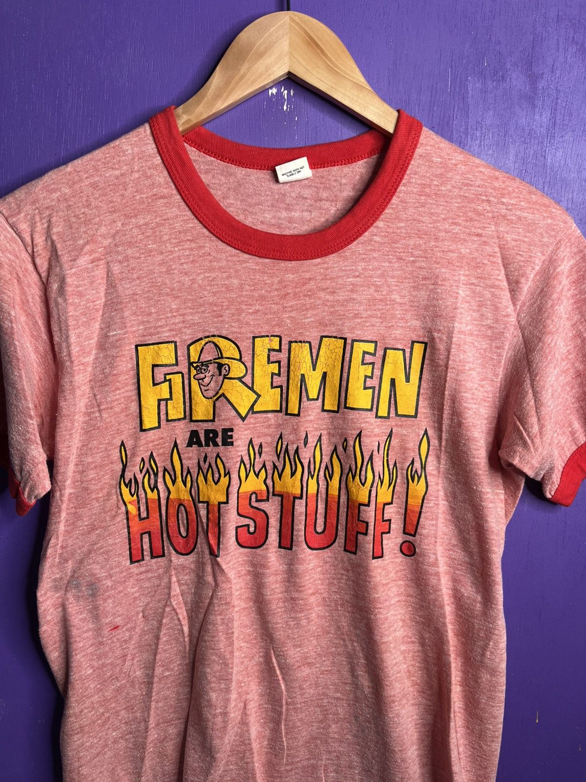 Vintage Vintage 70s Fireman are hot stuff ringer tee Size US M / EU 48-50 / 2 - 3 Thumbnail