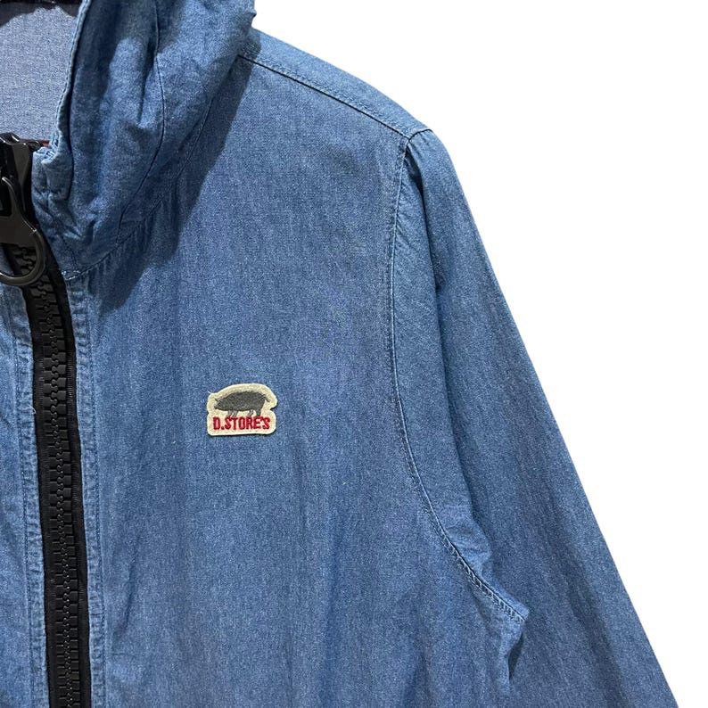 Japanese Brand × Vintage Vintage Drug Store Zipper Trench Coat Denim Jacket Size US L / EU 52-54 / 3 - 2 Thumbnail