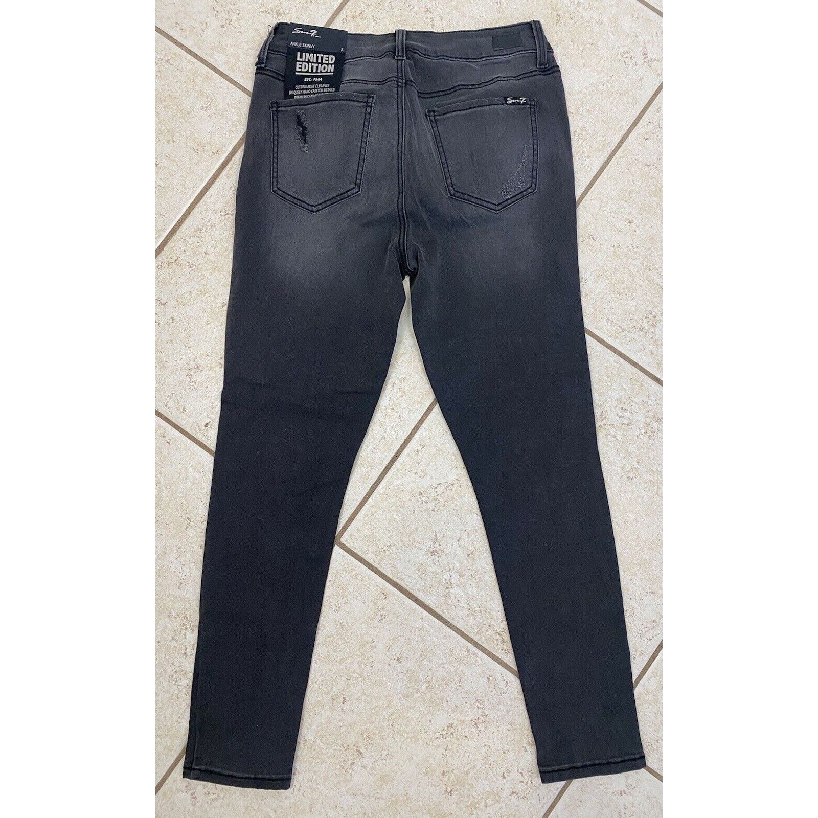 Seven 7 NWT Seven7 Jeans 8 Mid-Rise Skinny Rhinestones Stretch Size 30" / US 8 / IT 44 - 7 Thumbnail