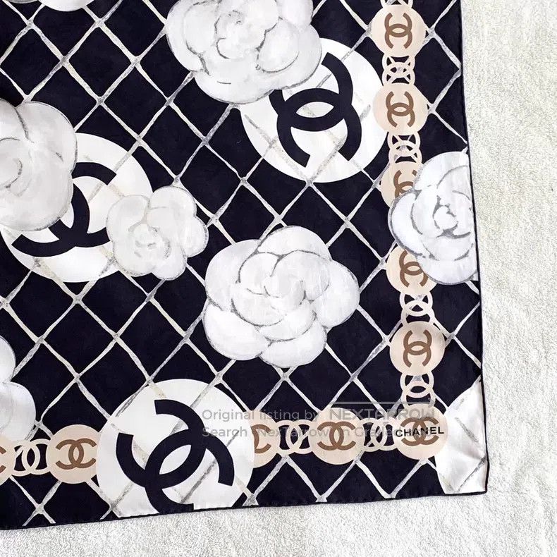 Chanel Chanel Black diamond checkered camellia printed mulberry s Size ONE SIZE - 5 Thumbnail