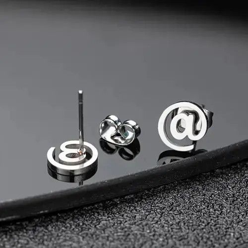 Other 925 Silver Plated Symbol Stud Earrings for Men Women Size ONE SIZE - 4 Thumbnail