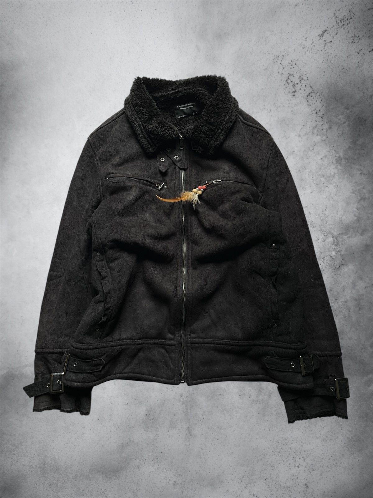 Japanese Brand Roushatte standard faux fur velvet black bondage jacket Size US L / EU 52-54 / 3 - 1 Thumbnail