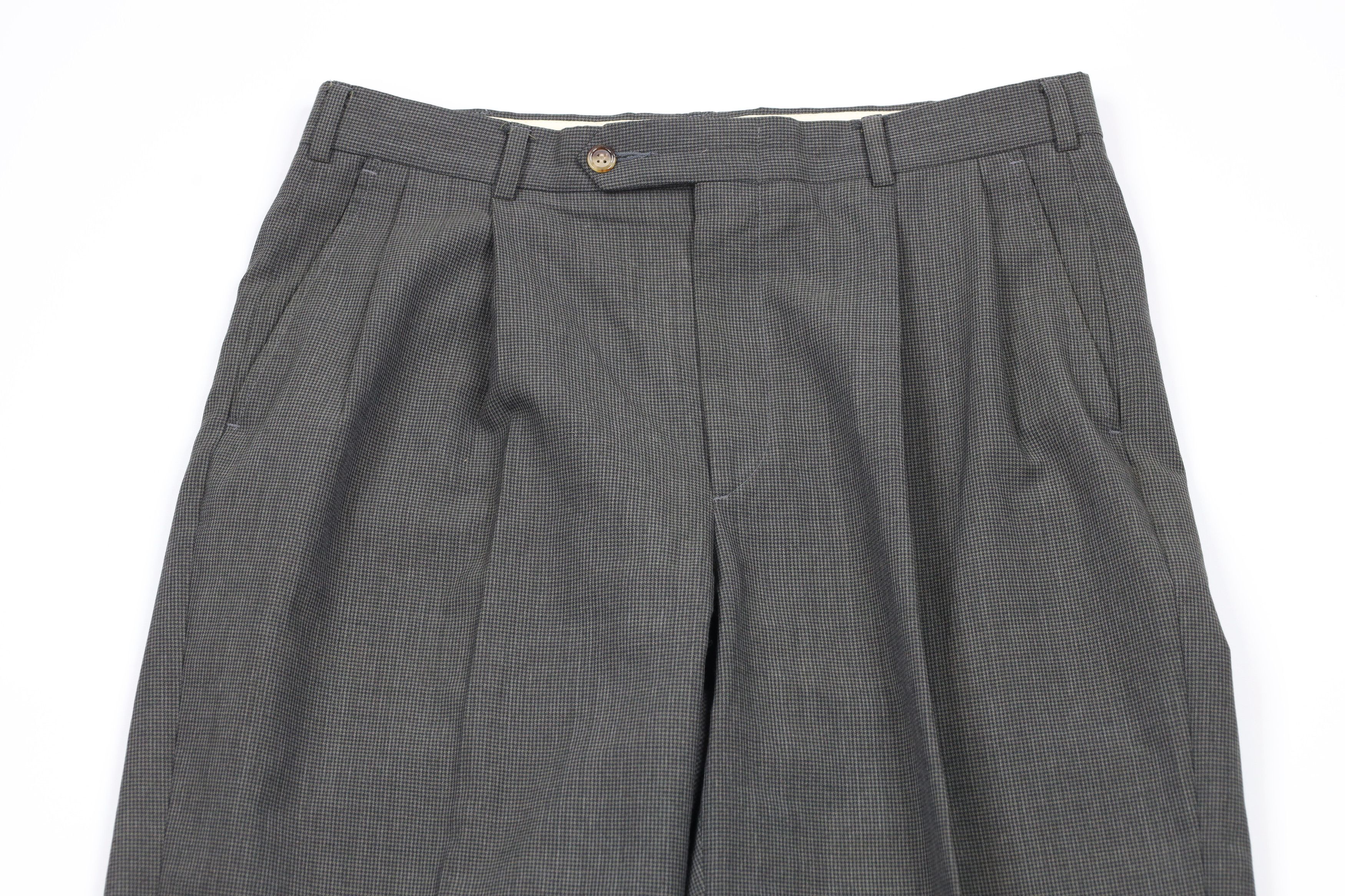 Vintage Vintage 90s Wimbledon Tennis Cuffed Chino Pants Houndstooth Size US 34 / EU 50 - 2 Thumbnail