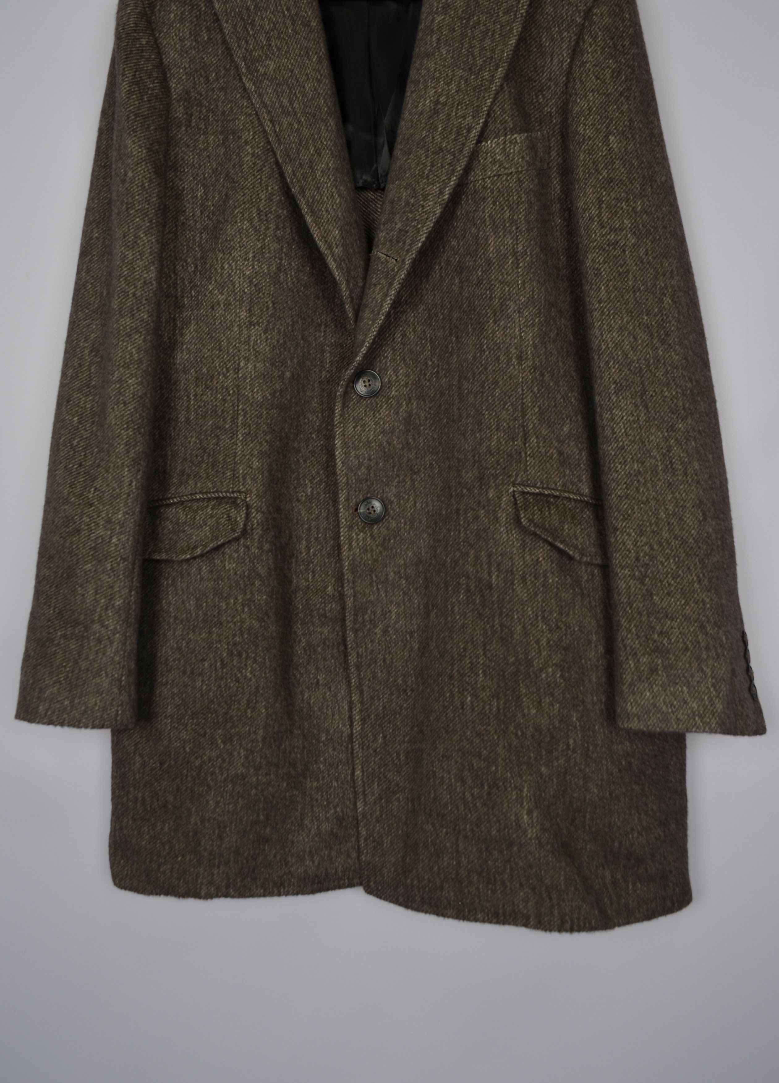 Designer × Tonello Tonello Alpaca Wool Cashmere Herringbone Brown Coat 54/L Size US L / EU 52-54 / 3 - 9 Thumbnail