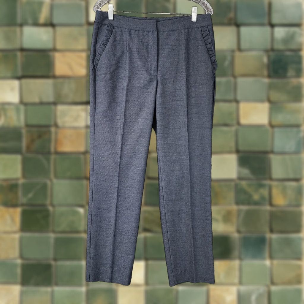 Zara VINTAGE? Wait: Not vintage. Zara Chino Pants Dress Pants Straight Leg Women Size L Blue 32x27 (Missing button) Womens Size 36" / US 14 / IT 50 - 1 Thumbnail
