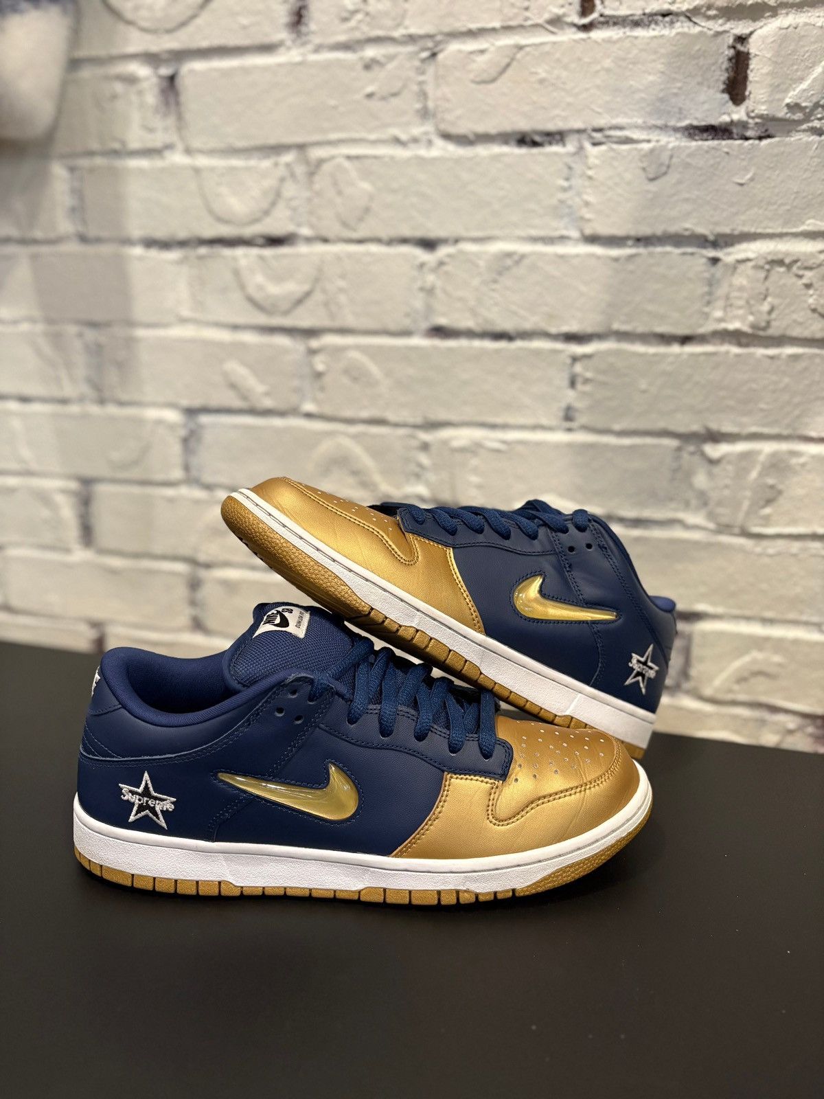 Nike Supreme X dunk SB low QS metallic gold | Grailed