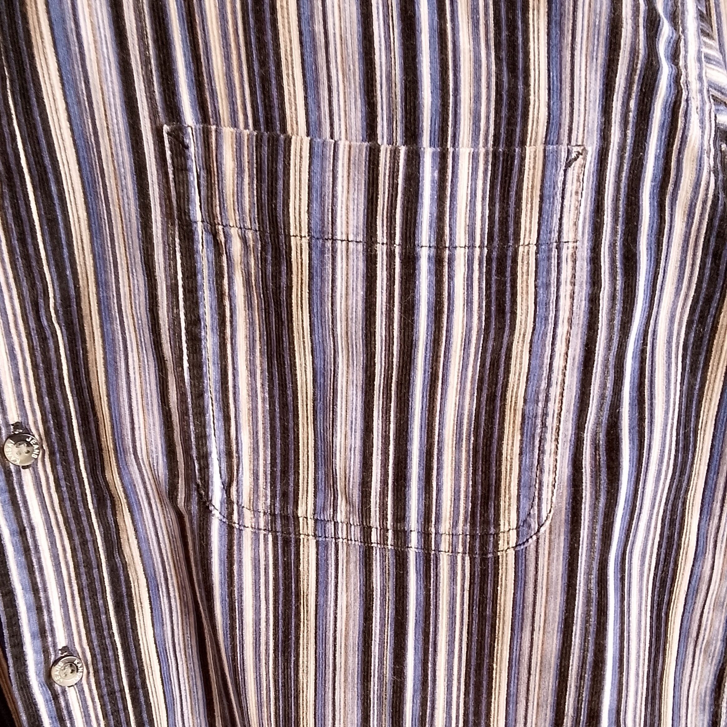 Kansai Yamamoto Multicolor Striped Corduroy Long Sleeve Shirt Size US M / EU 48-50 / 2 - 8 Thumbnail