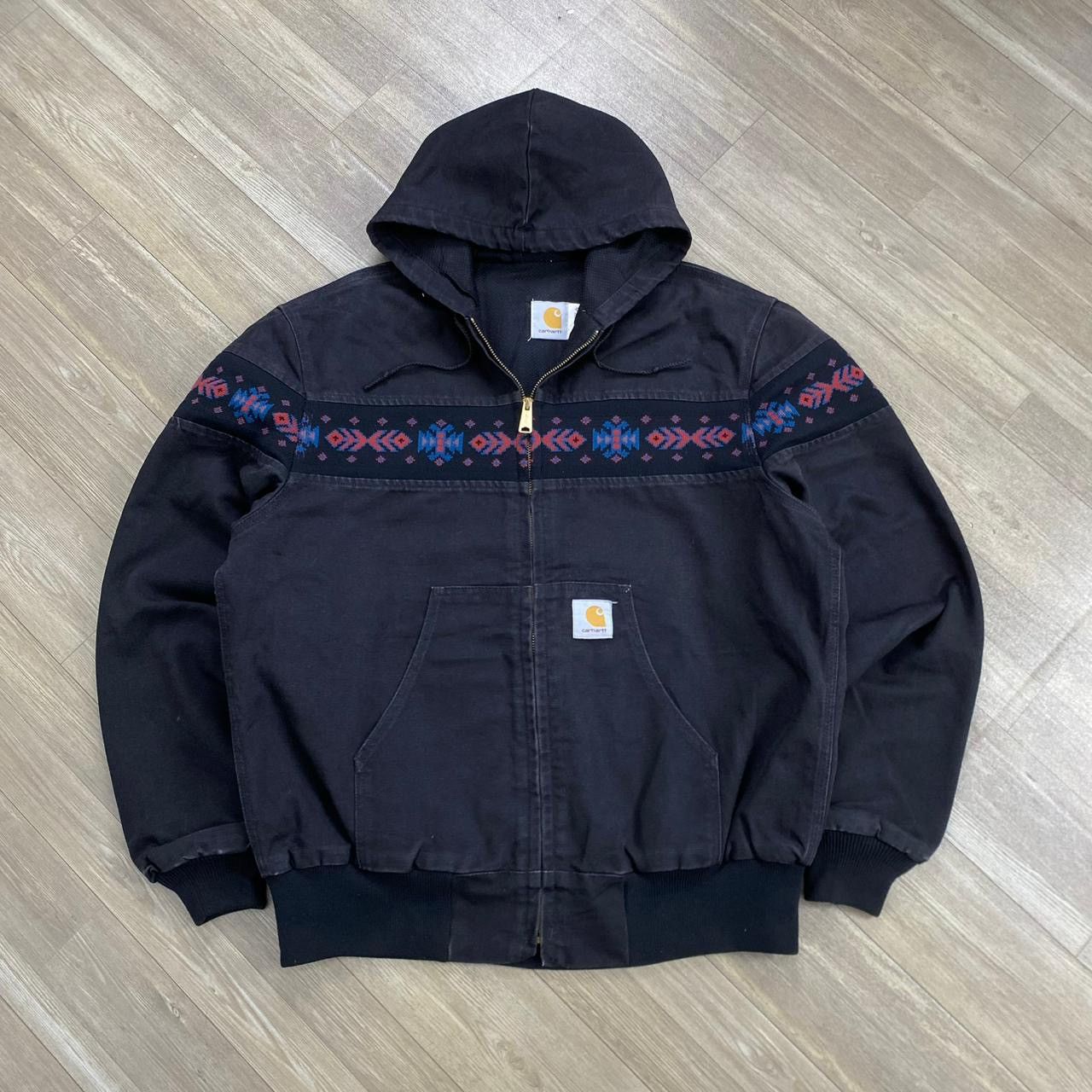 Carhartt 1990s Vintage Carhartt Aztec JR0005 Canvas Zipper Hoodie Size US M / EU 48-50 / 2 - 3 Thumbnail