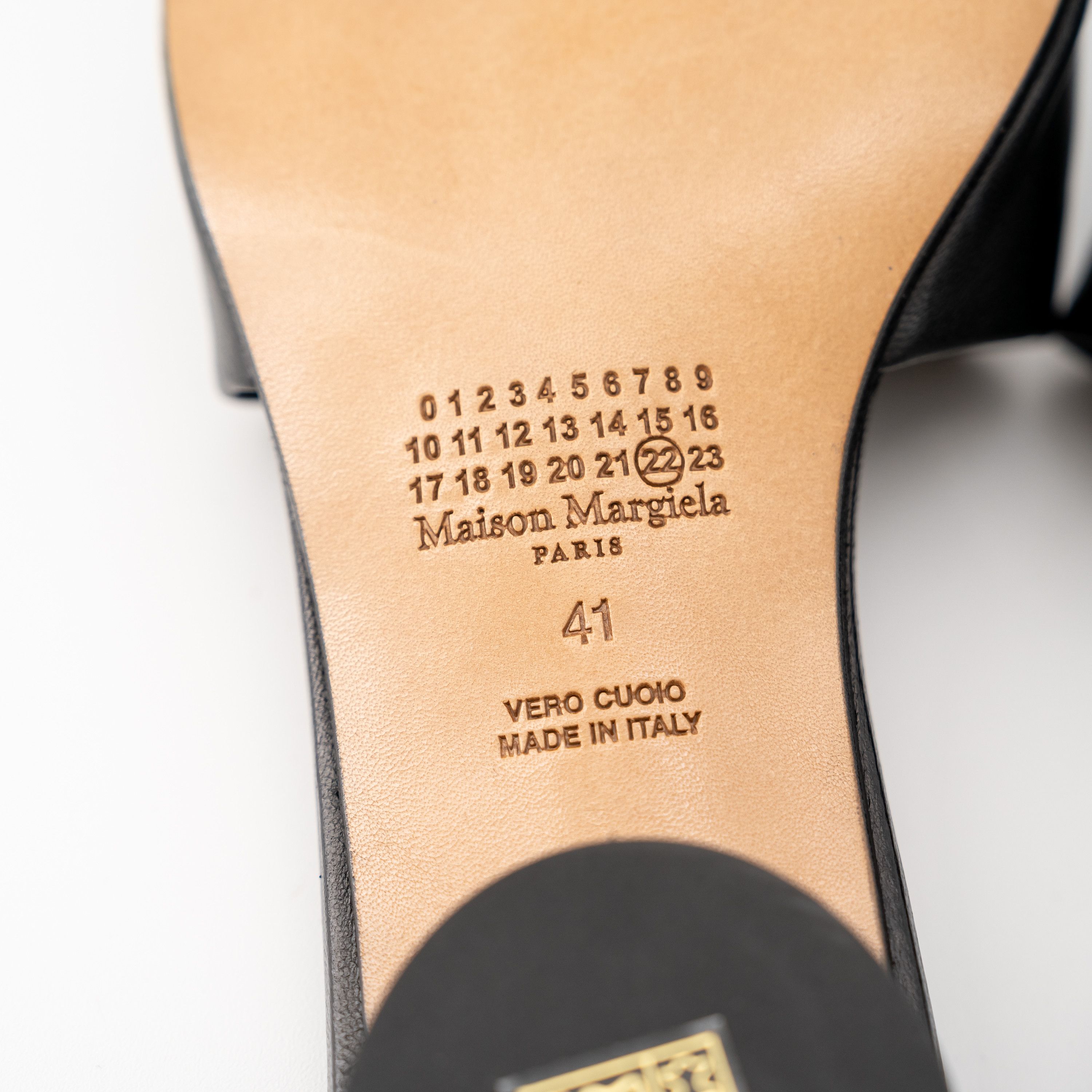 Gucci 41 11US - Maison Margiela Sandals Slip-on Black Leather Size US 11 / IT 41 - 5 Thumbnail