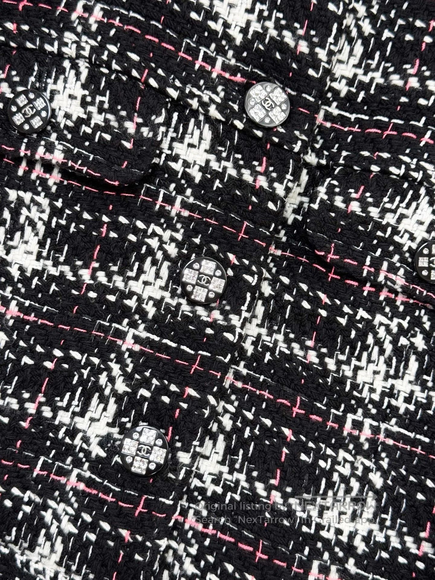Chanel Chanel 21K Checkered Tweed Cropped Jacket. Size S / US 4 / IT 40 - 4 Thumbnail