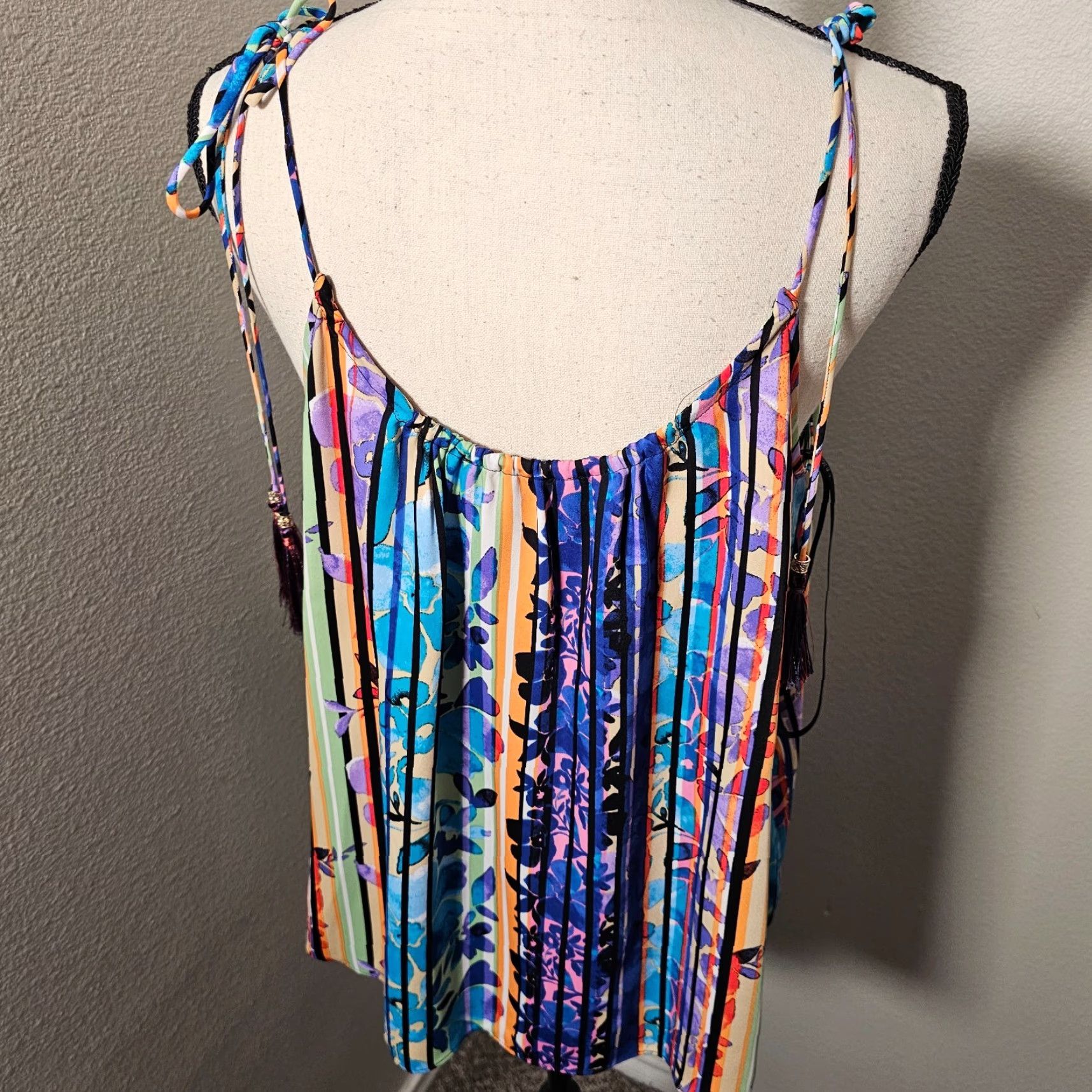 Laundry by Shelli Segal Laundry by Shelli Segal Camisole Tank Shirt Sleeveless Spaghetti Strap Cami Slim Multicolor Floral Woman/S Ladies? Size S / US 4 / IT 40 - 3 Thumbnail