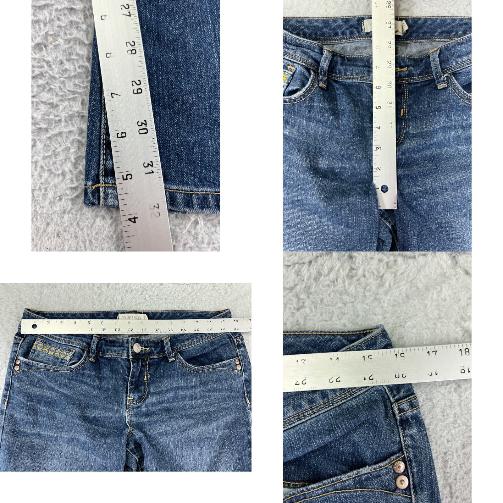 Vintage Young & Faded Jeans Womens 11 Blue Denim Bootcut Regular Size 32" / US 10 / IT 46 - 9 Thumbnail