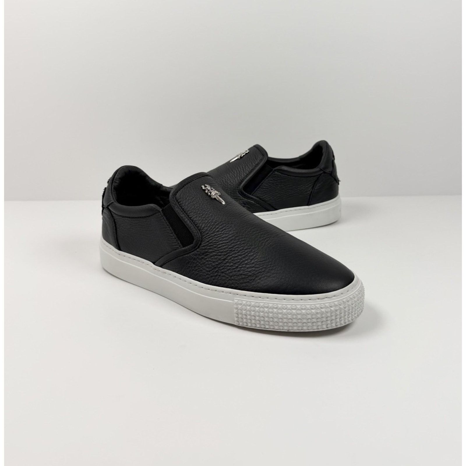 Chrome Hearts Size 7UK/8US - Chrome Hearts Dagger Leather Slip On Sneakers Size US 8 / EU 41 - 2 Thumbnail