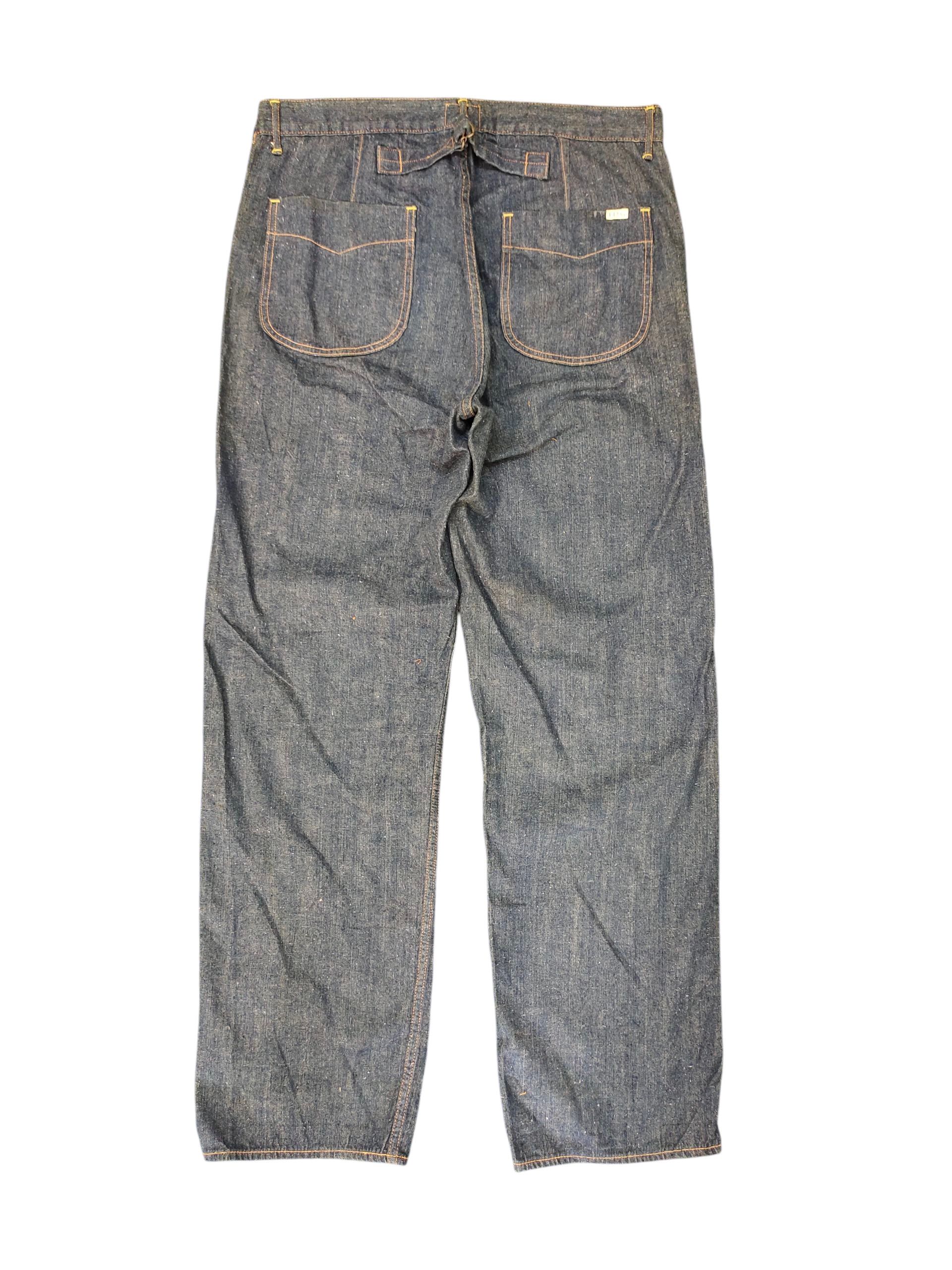 Idg Indigo Japan Buckle Back Fatigue Denim Pants Nam Era
