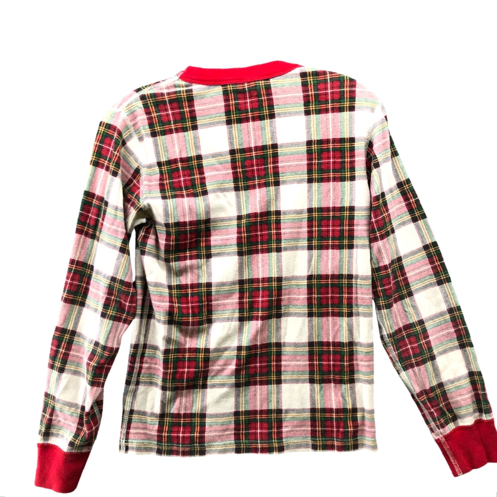 Vintage Hanna Andersson Adult Long John Pajama Top XS Holiday Plaid Red Green Cotton Size XS / US 0-2 / IT 36-38 - 2 Thumbnail