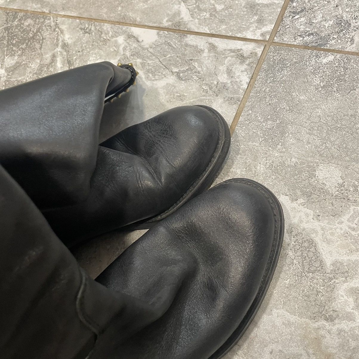 Gucci Gucci shoes Leather Horsebit Riding Boots heels platform old Size US 7 / IT 37 - 7 Thumbnail