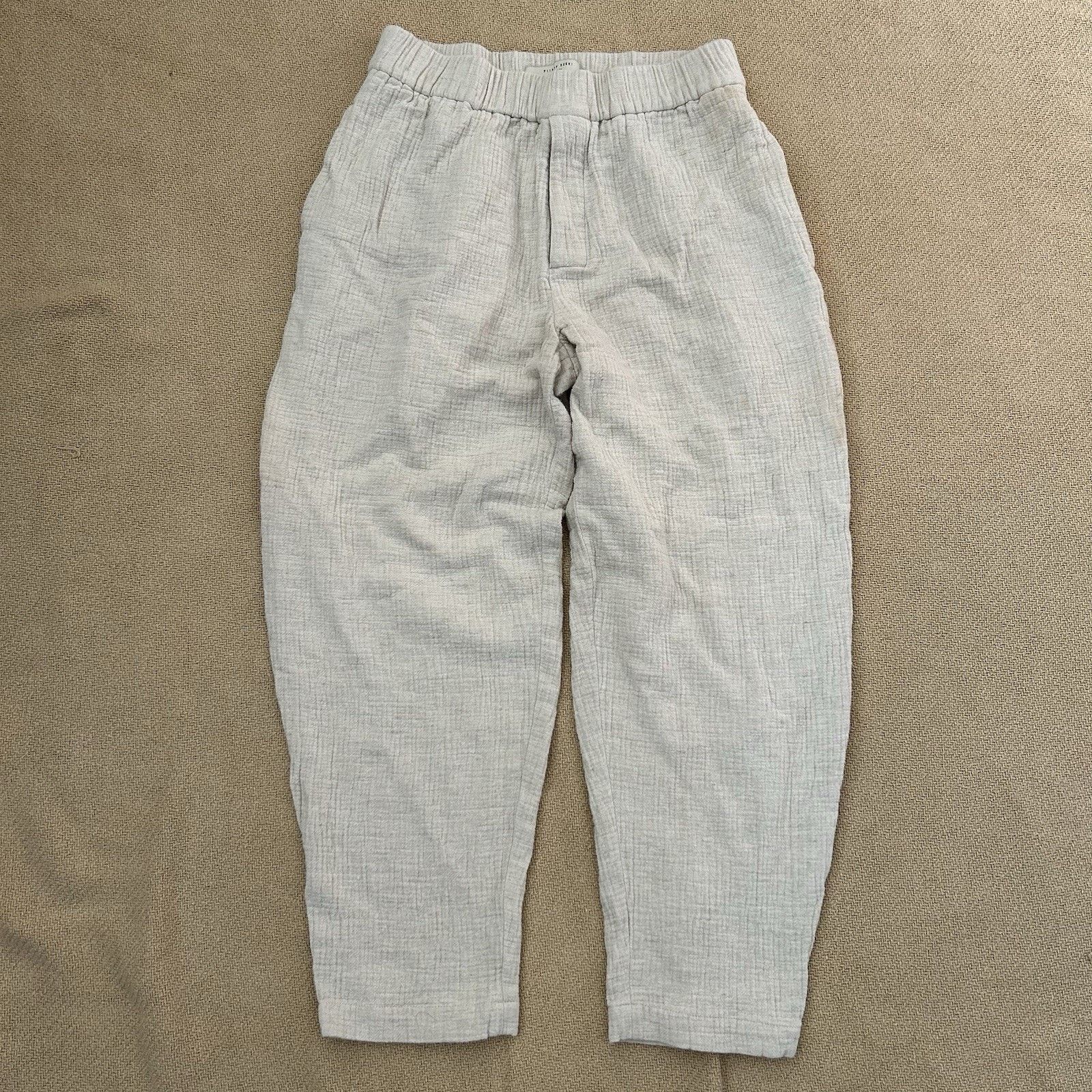 7115 by Szeki Signature Elastic Pull Up Trouser Barrel Leg Linen Pants Size 28" / US 6 / IT 42 - 1 Thumbnail