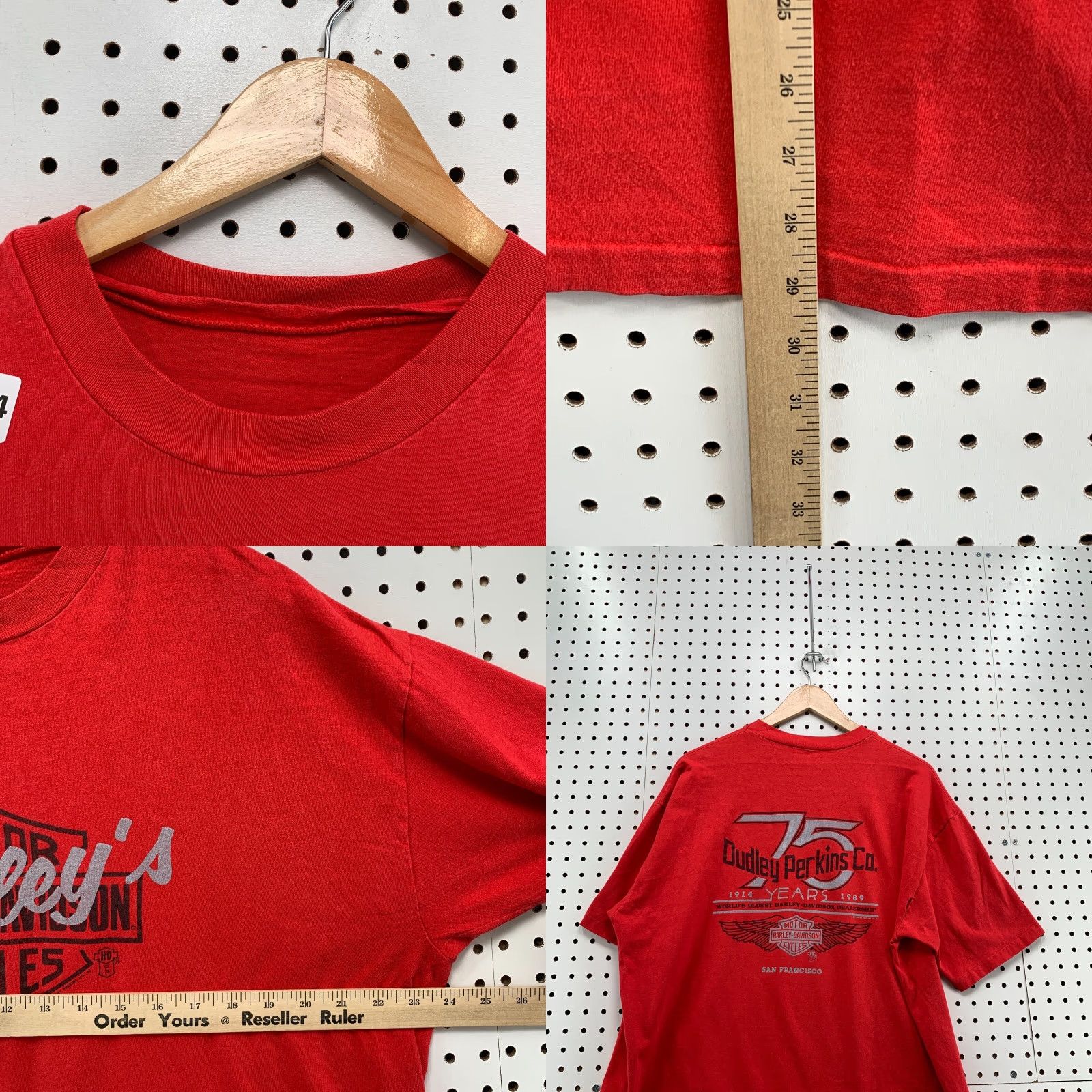 Harley Davidson VINTAGE Harley-Davidson Shirt Mens 2XL Red 90s Graphic Print Crew Neck Single Stitch T-Shirt Size US XXL / EU 58 / 5 - 10 Thumbnail