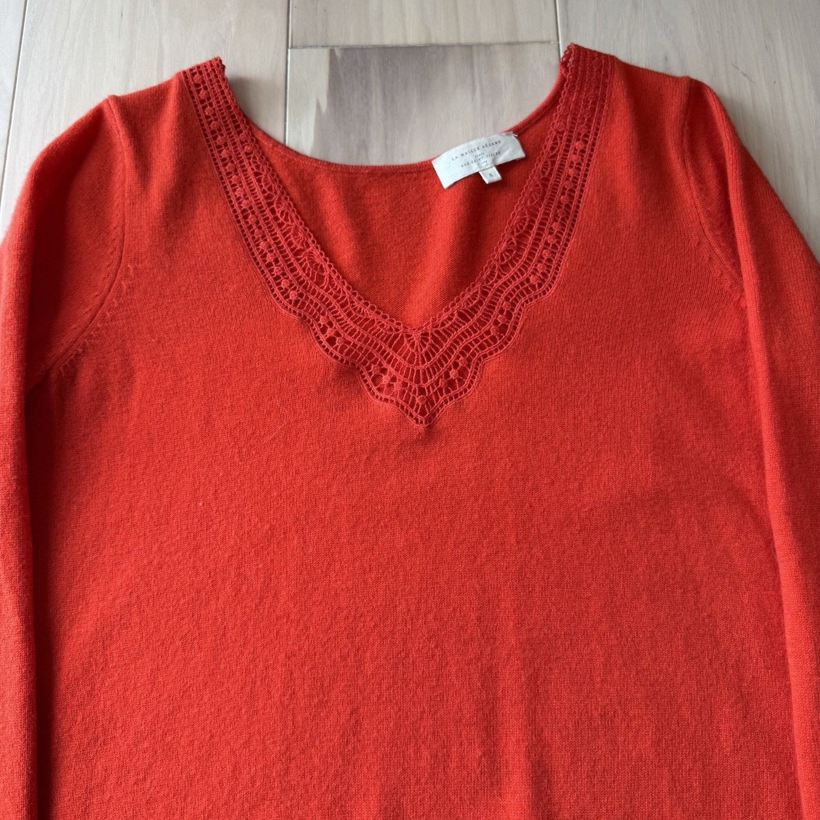 Sezane Sezane Janelle Sweater Women's Small Red Wool Cashmere Glam Size S / US 4 / IT 40 - 3 Thumbnail