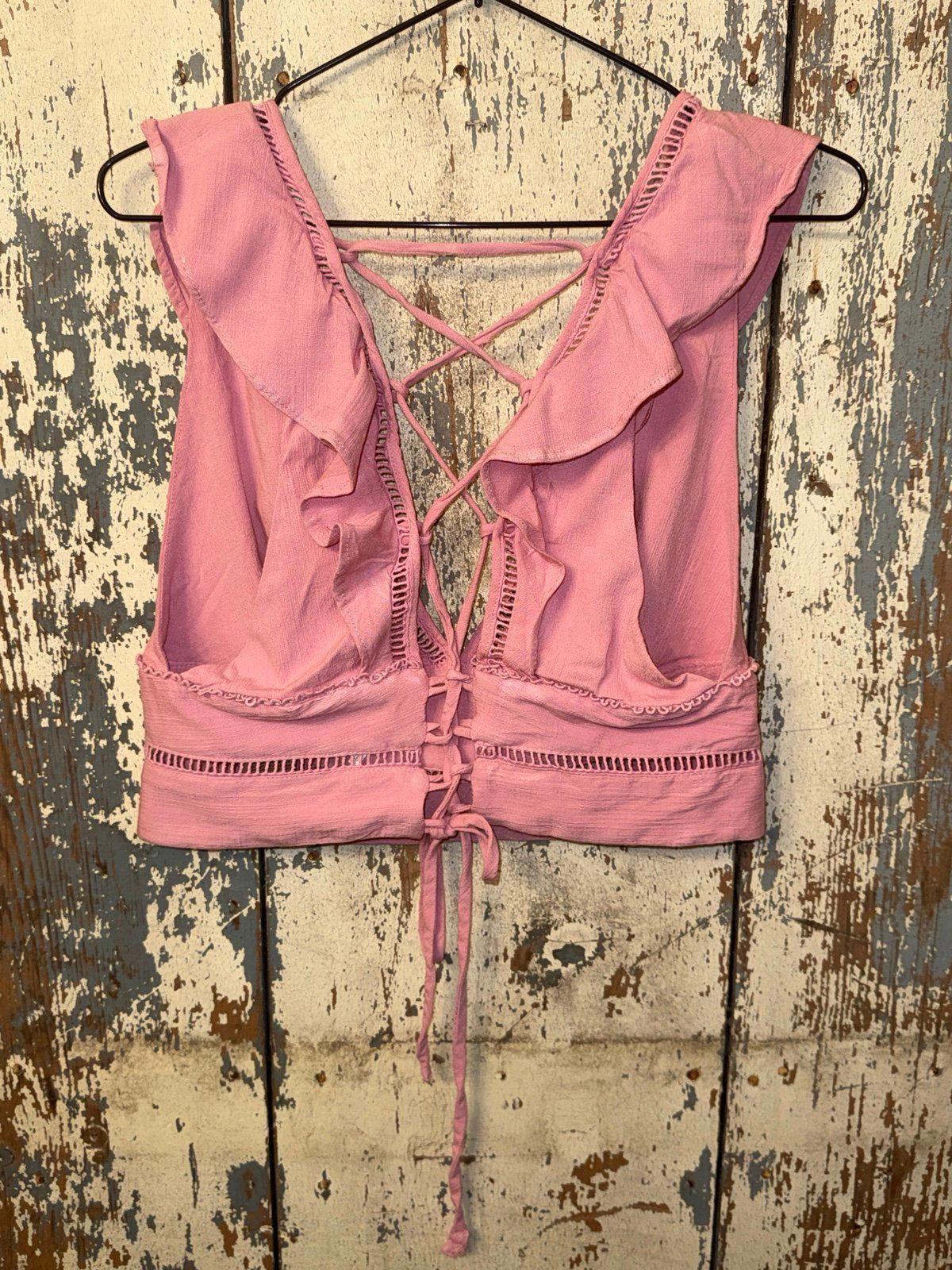 Free People Free People Lillian Lace-Up Tank, Mauve Pink, size Large Size L / US 10 / IT 46 - 4 Thumbnail
