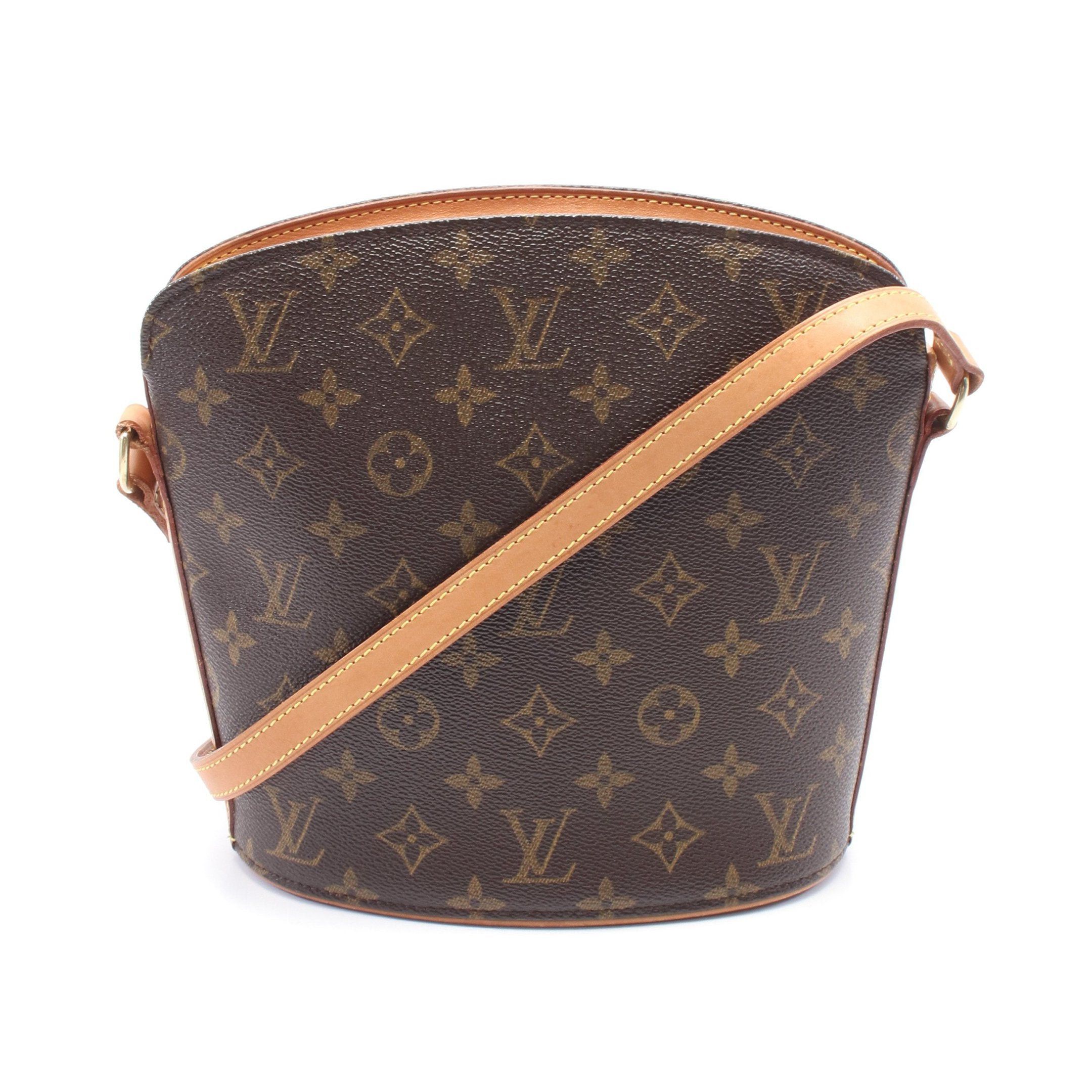 Louis Vuitton Druot Monogram Shoulder Bag Leather Brown, Women's