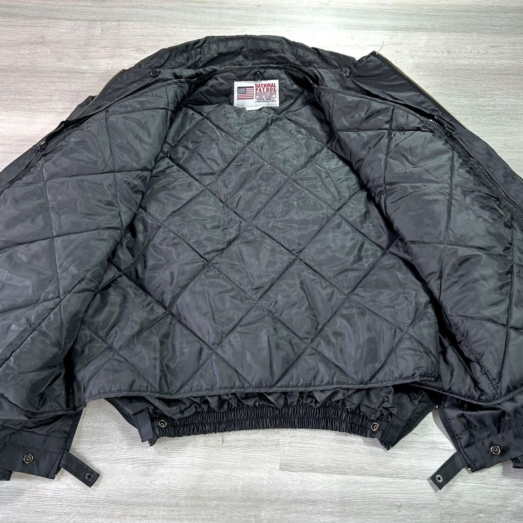 Vintage National Patrol Jacket Mens 2XL Black Nylon Bomber Insulated Lined Duty Jacket Size US XXL / EU 58 / 5 - 3 Thumbnail