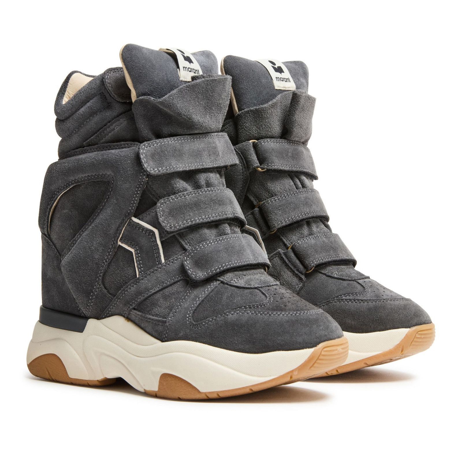 ISABEL MARANT Balskee Asphalt Suede And Leather Wedge Sneake