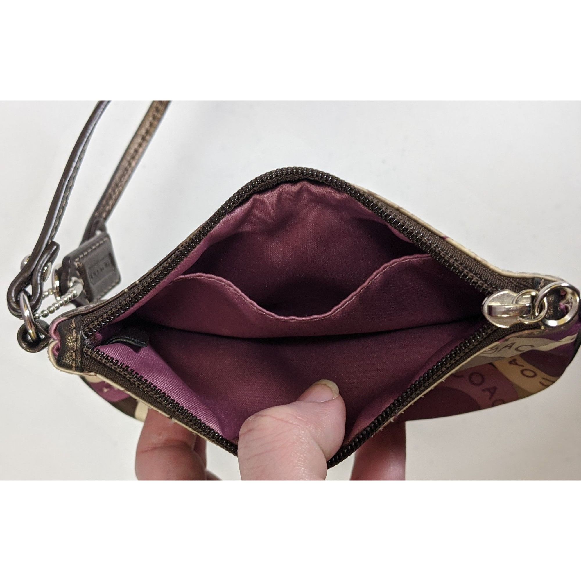 Coach Coach Purple Circle Print Wristlet With Zip Closure Size ONE SIZE - 3 Thumbnail