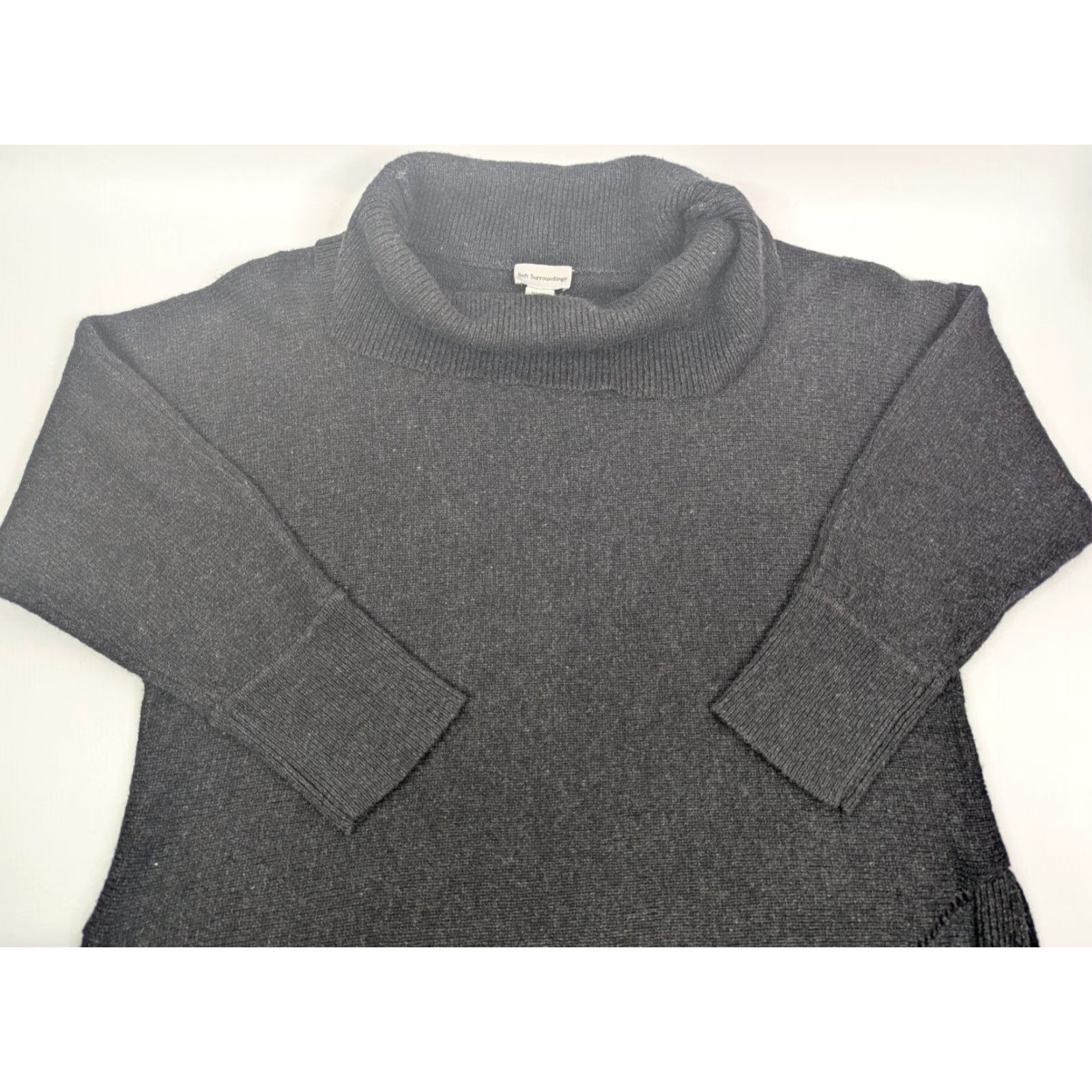 Soft Surroundings Soft Surroundings Black Cowl Neck Modal Wool Cashmere Knit Sweater One Size Size ONE SIZE - 2 Thumbnail