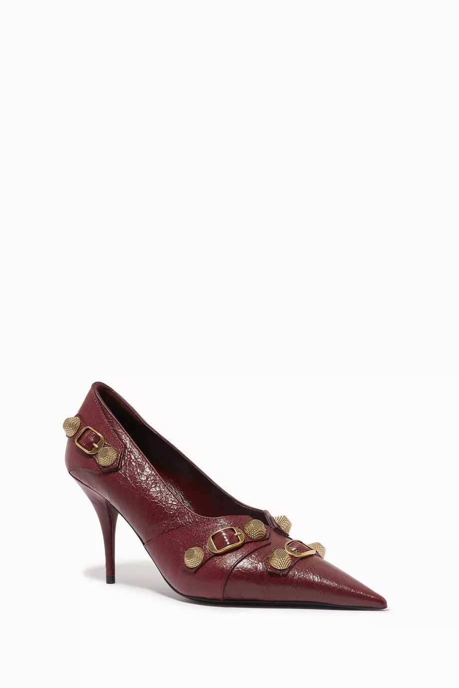 Balenciaga o1y0625 Spike Heel Pumps in Burgundy Size US 9.5 / IT 39.5 - 2 Thumbnail