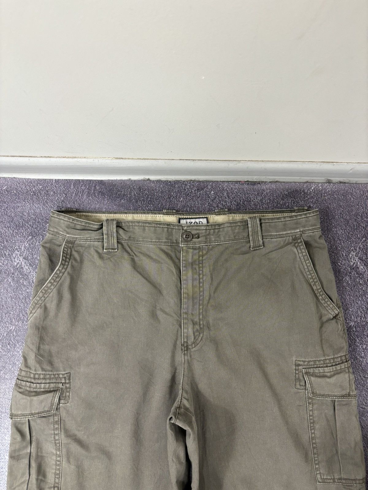 Izod Vintage IZOD 2000s Military Green Hype Baggy Cargo Shorts Size US 36 / EU 52 - 7 Thumbnail