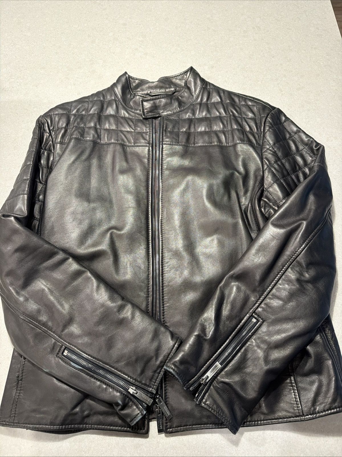 Armani Collezioni Armani Collezioni Men’s Leather Jacket Size 44 m Size US S / EU 44-46 / 1 - 1 Thumbnail