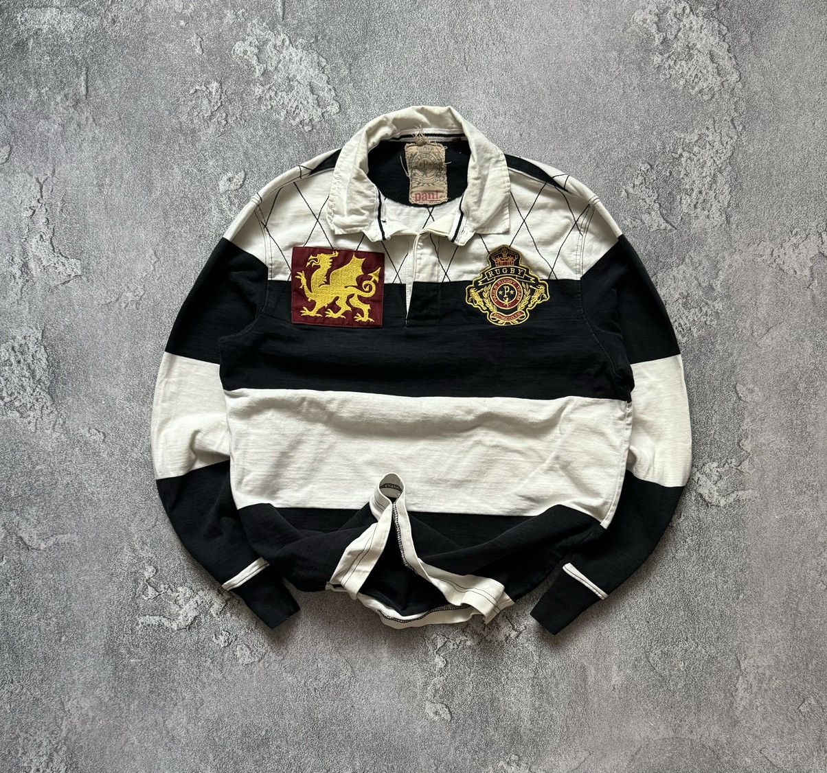 Designer × Vintage Paul kehl M striped big logo rugby 🏉 jersey sweatshirt 00s Size US M / EU 48-50 / 2 - 1 Thumbnail