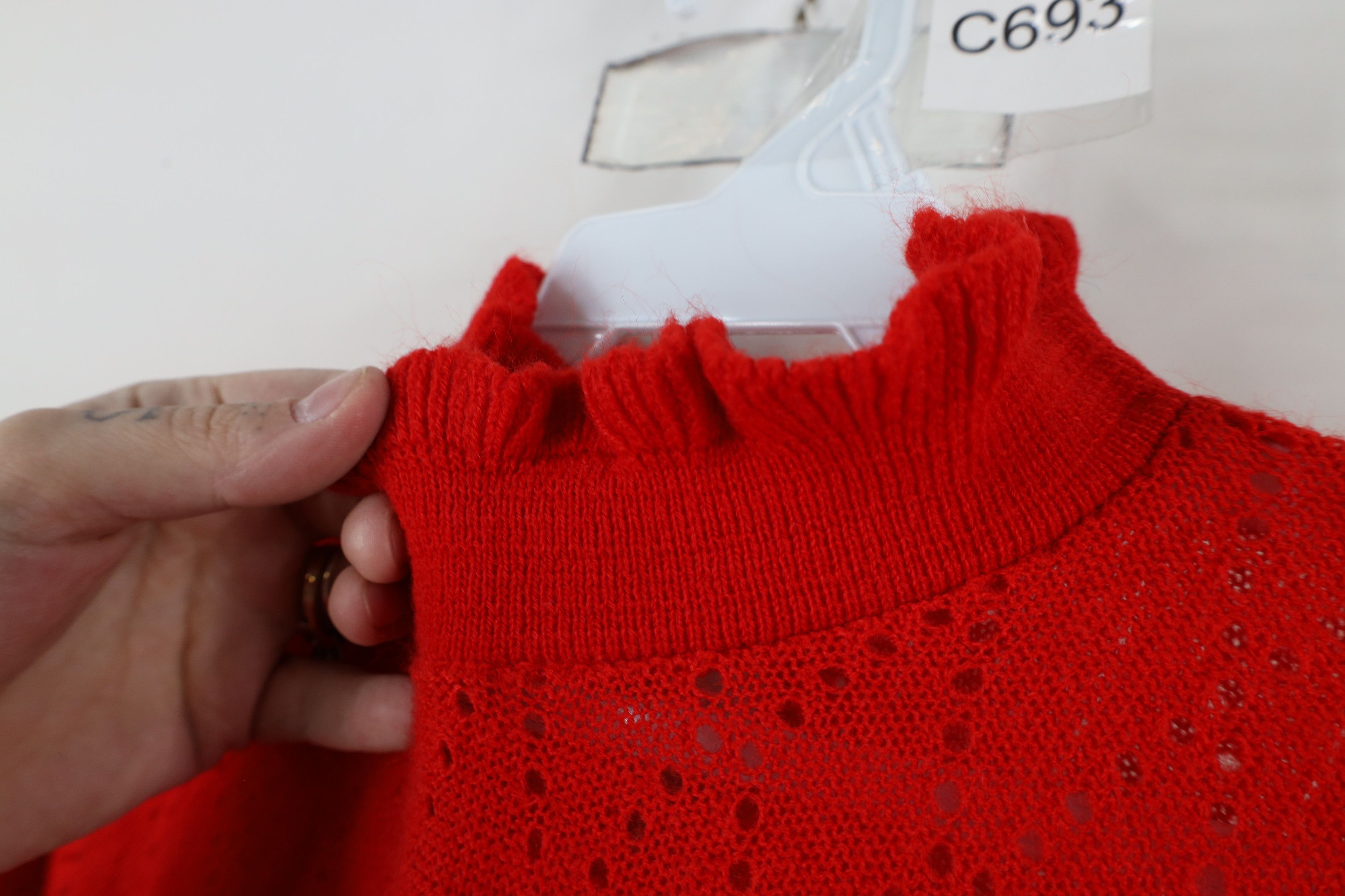 Vintage Vintage 70s Streetwear Distressed Knit Frill Collar Sweater Size XL / US 12-14 / IT 48-50 - 5 Thumbnail