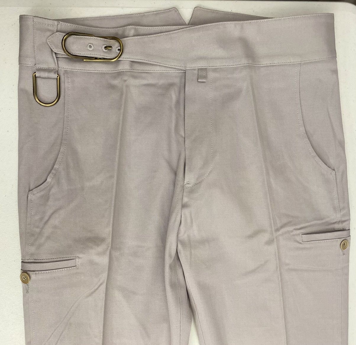 Versace Versace 🇮🇹 Smoke Purple Twill Brass Buckle Cargo Pants 50 NEW Size US 34 / EU 50 - 10 Thumbnail