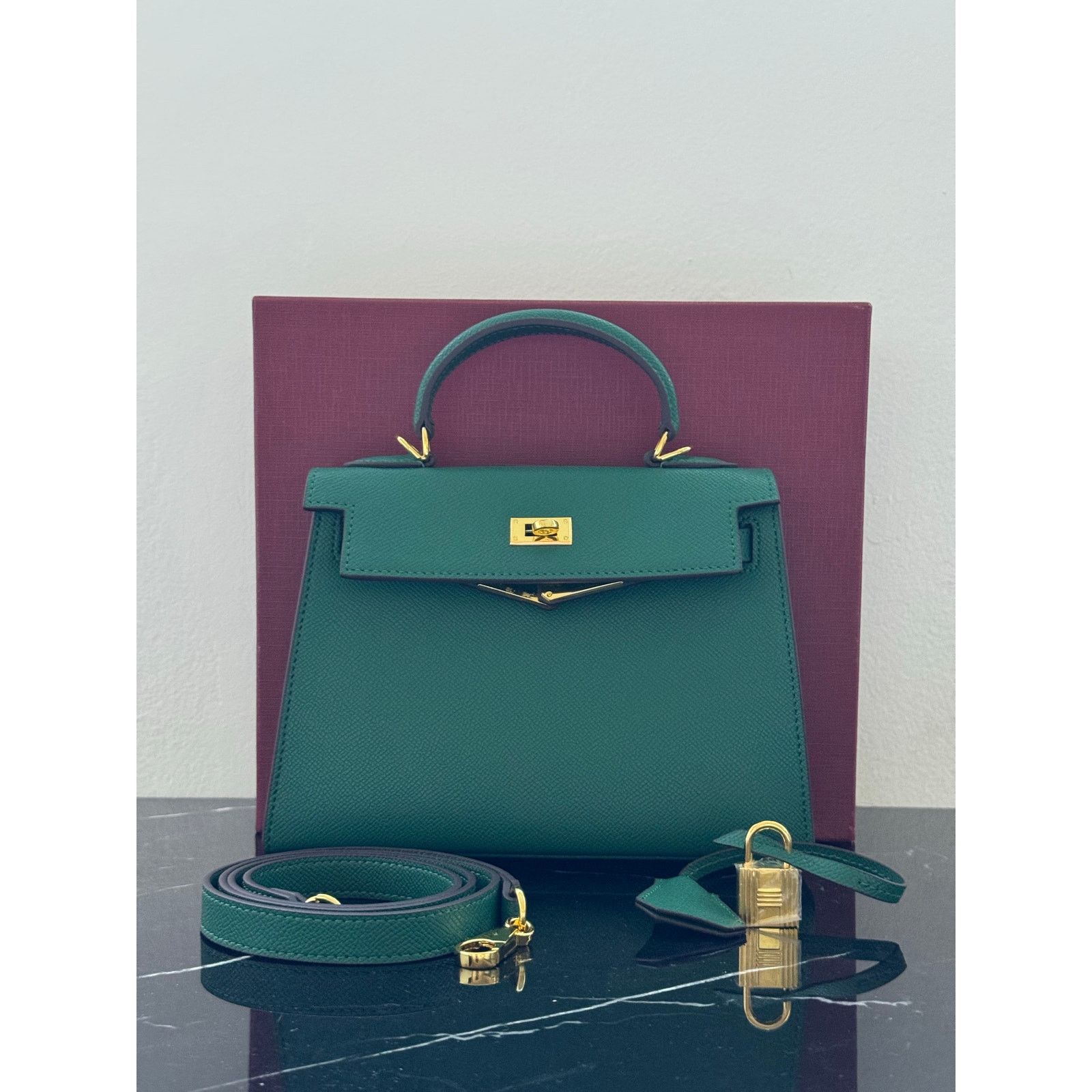 Other Emerald Green “Kelly-Style” Top Handle Bag Size ONE SIZE - 11 Thumbnail