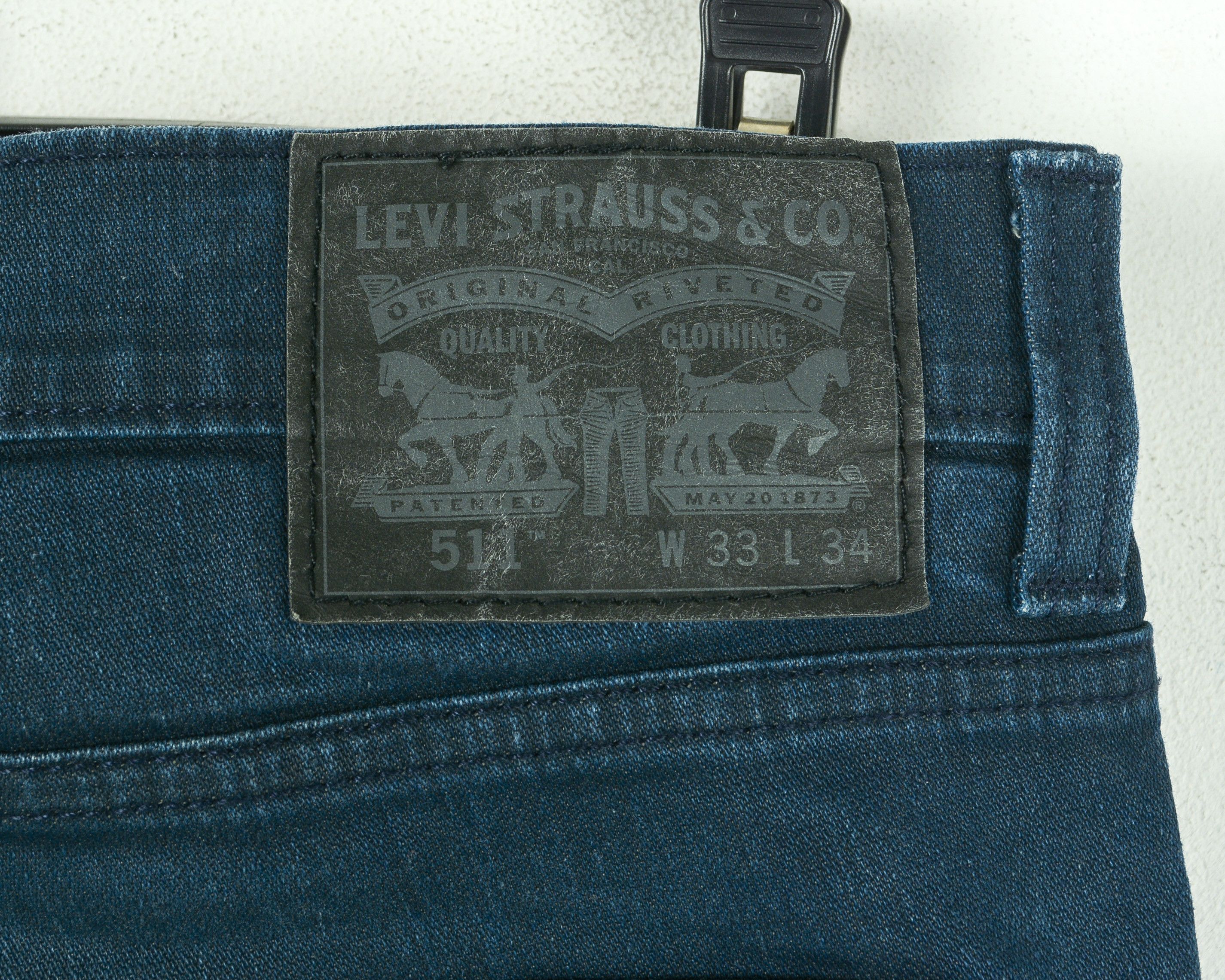 Levi's 511 W33 L34 Jeans Denim Pants Trousers Slim Zip Navy Blue Size US 33 - 5 Thumbnail